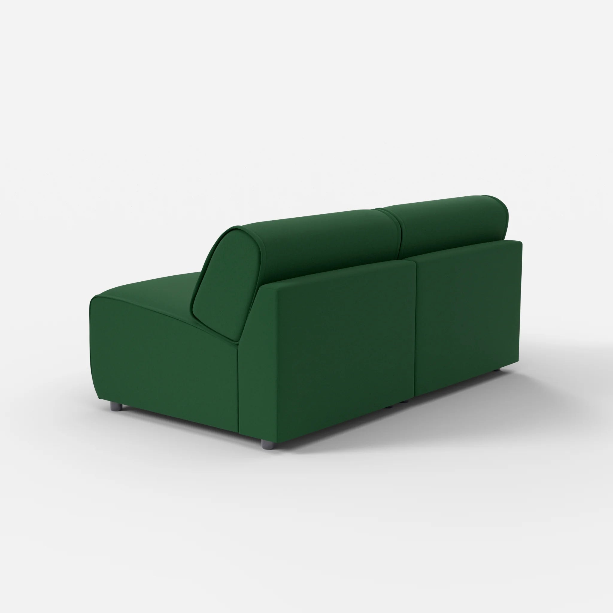 2 Sitzer Sofa Belleform ohne Armlehne 2 dama0052 in Dunkelgrün von hinten