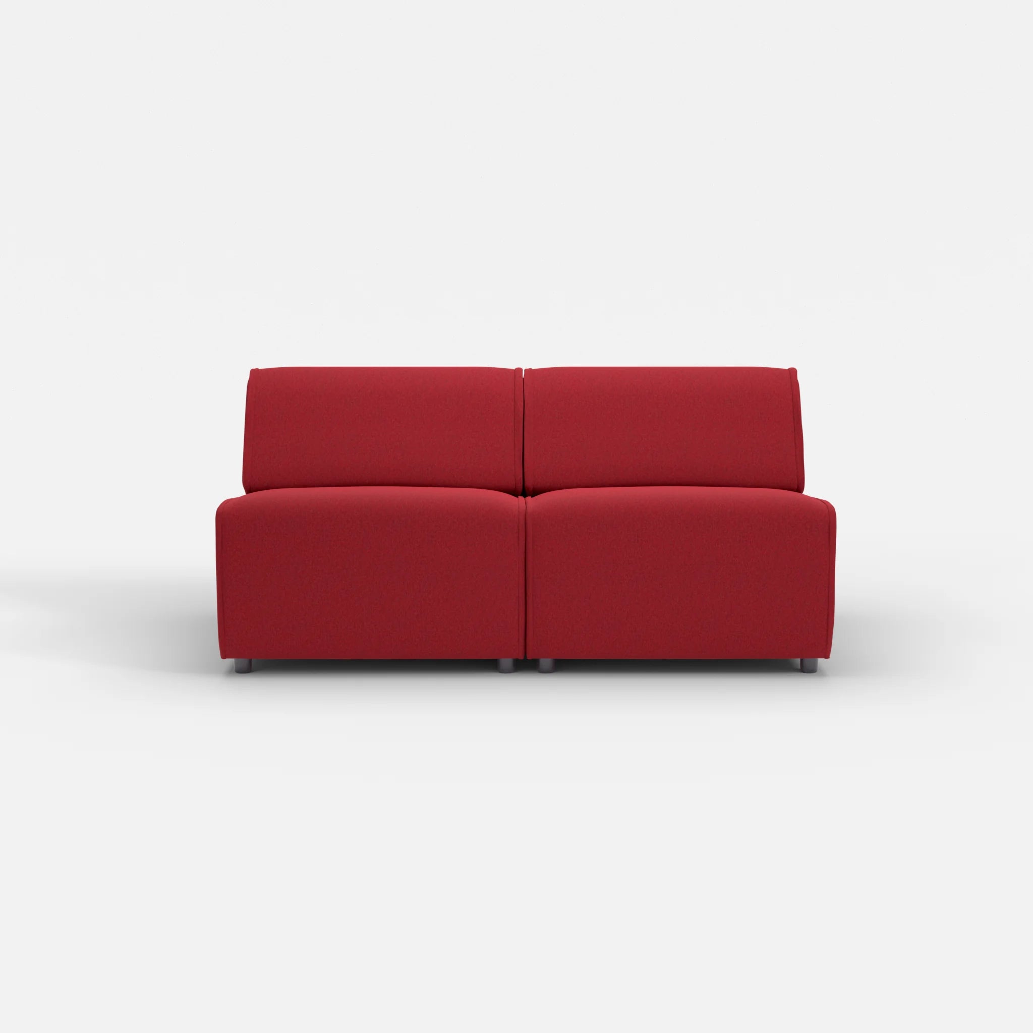2 Sitzer Sofa Belleform ohne Armlehne 2 dama0053 in Rot von vorne