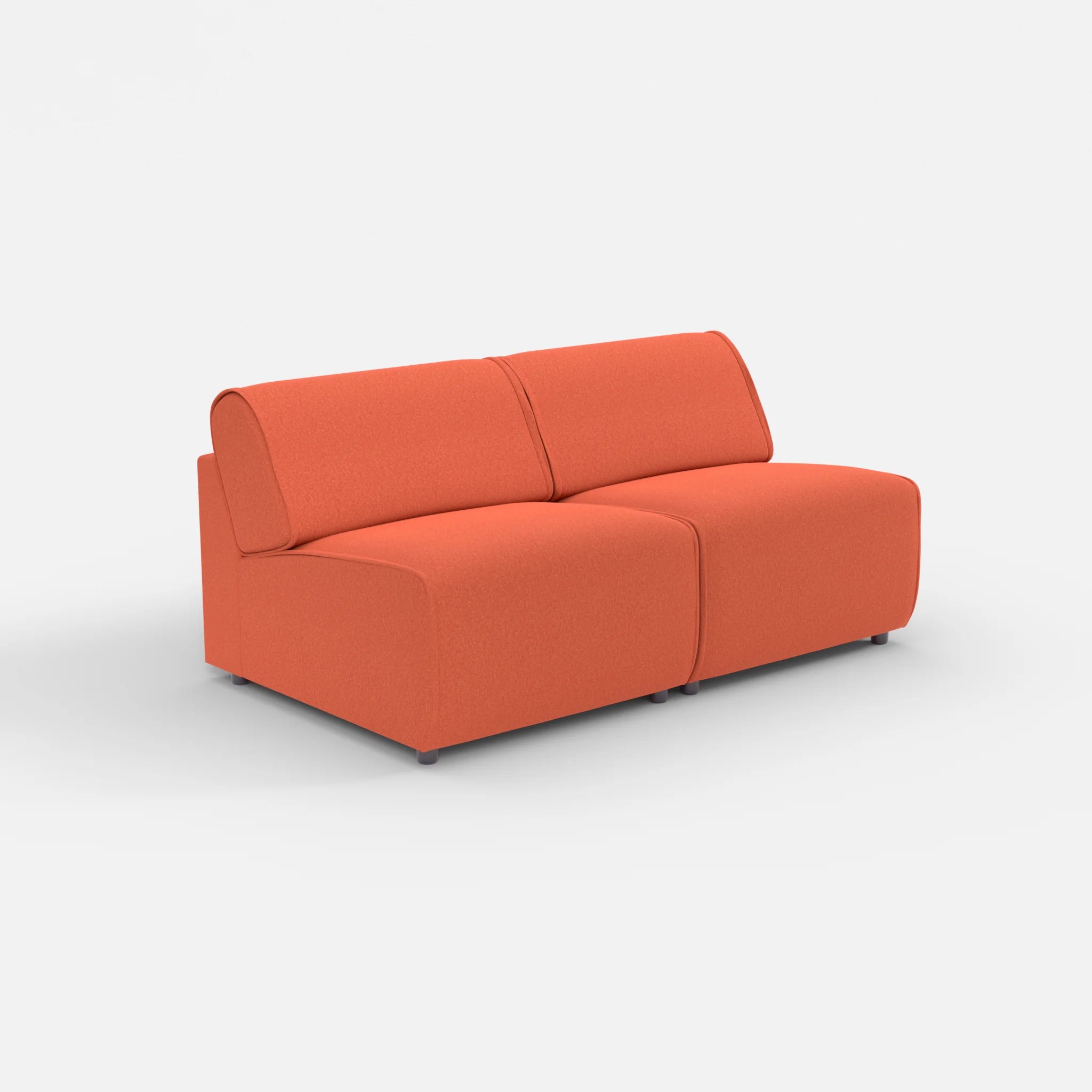 2 Sitzer Sofa Belleform ohne Armlehne 2 dama0062 in Orange von der Seite