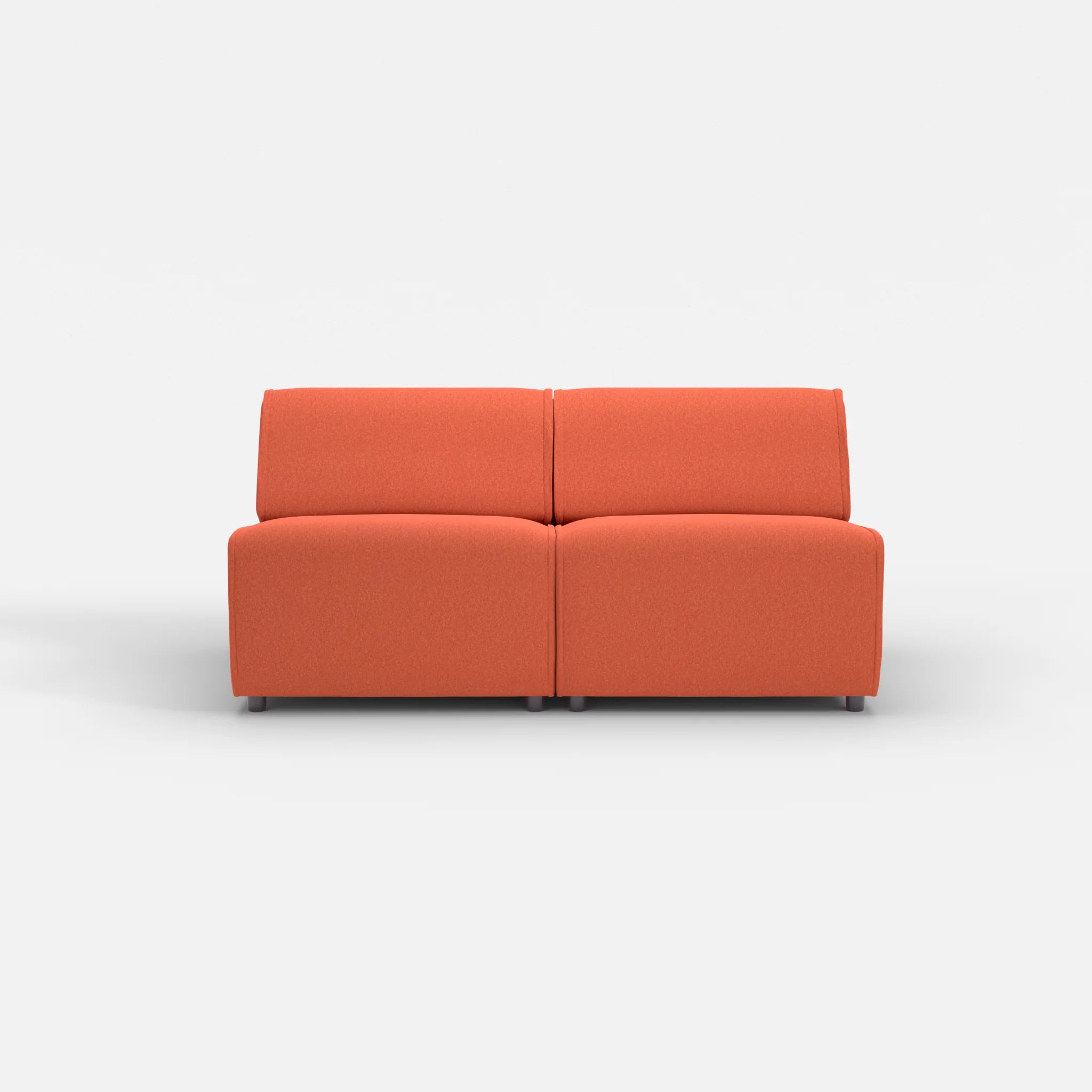 2 Sitzer Sofa Belleform ohne Armlehne 2 dama0062 in Orange von vorne