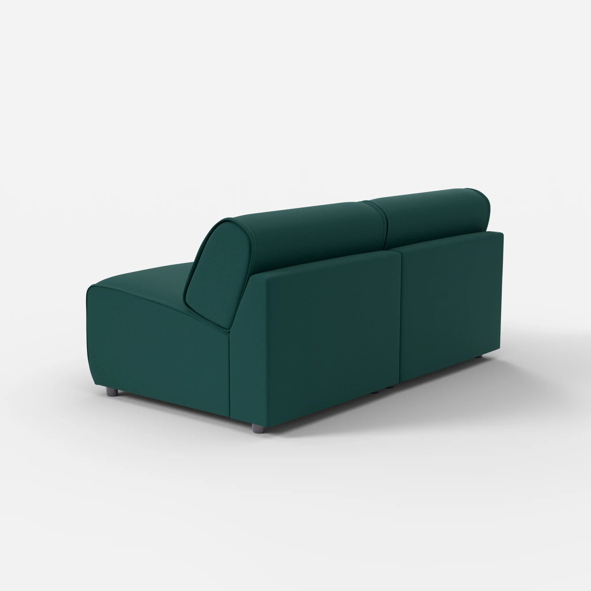 2 Sitzer Sofa Belleform ohne Armlehne 2 dama0073 in Petrol von hinten