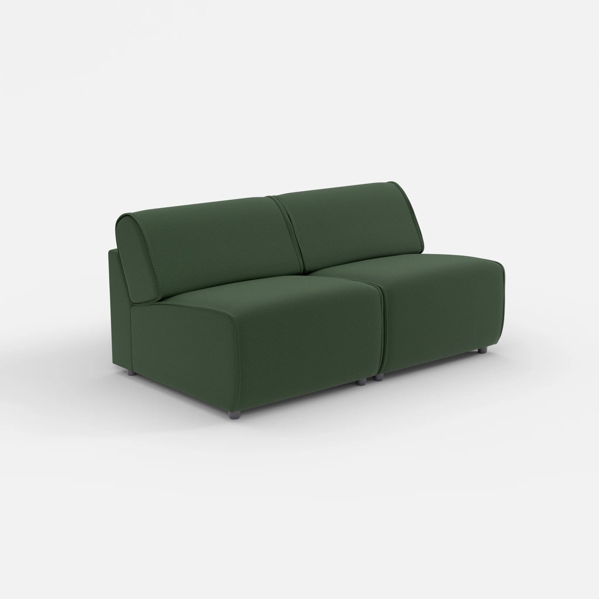 2 Sitzer Sofa Belleform ohne Armlehne 2 nabucco7029 in Dunkelgrün von der Seite