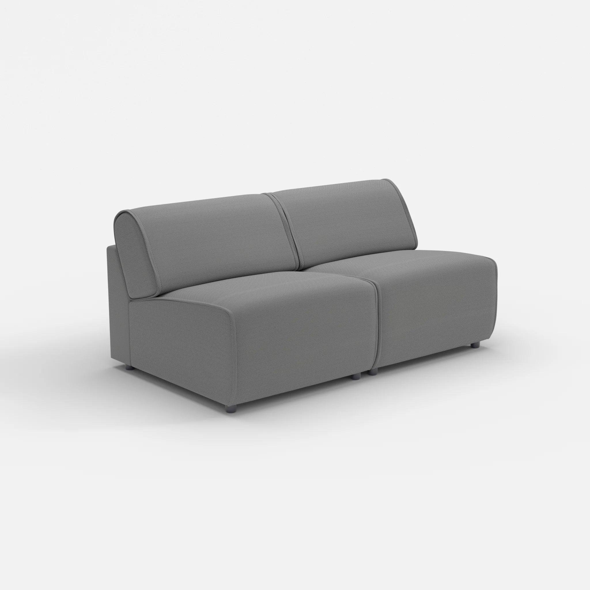 2 Sitzer Sofa Belleform ohne Armlehne 2 novumkies in Mittelgrau von der Seite