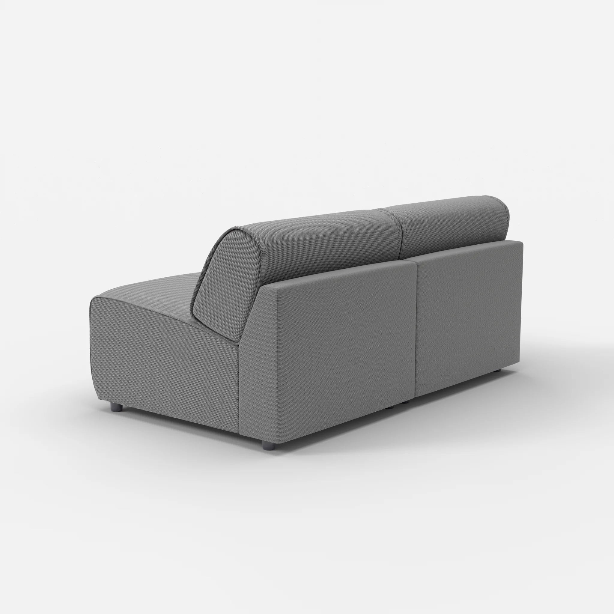 2 Sitzer Sofa Belleform ohne Armlehne 2 novumkies in Mittelgrau von hinten
