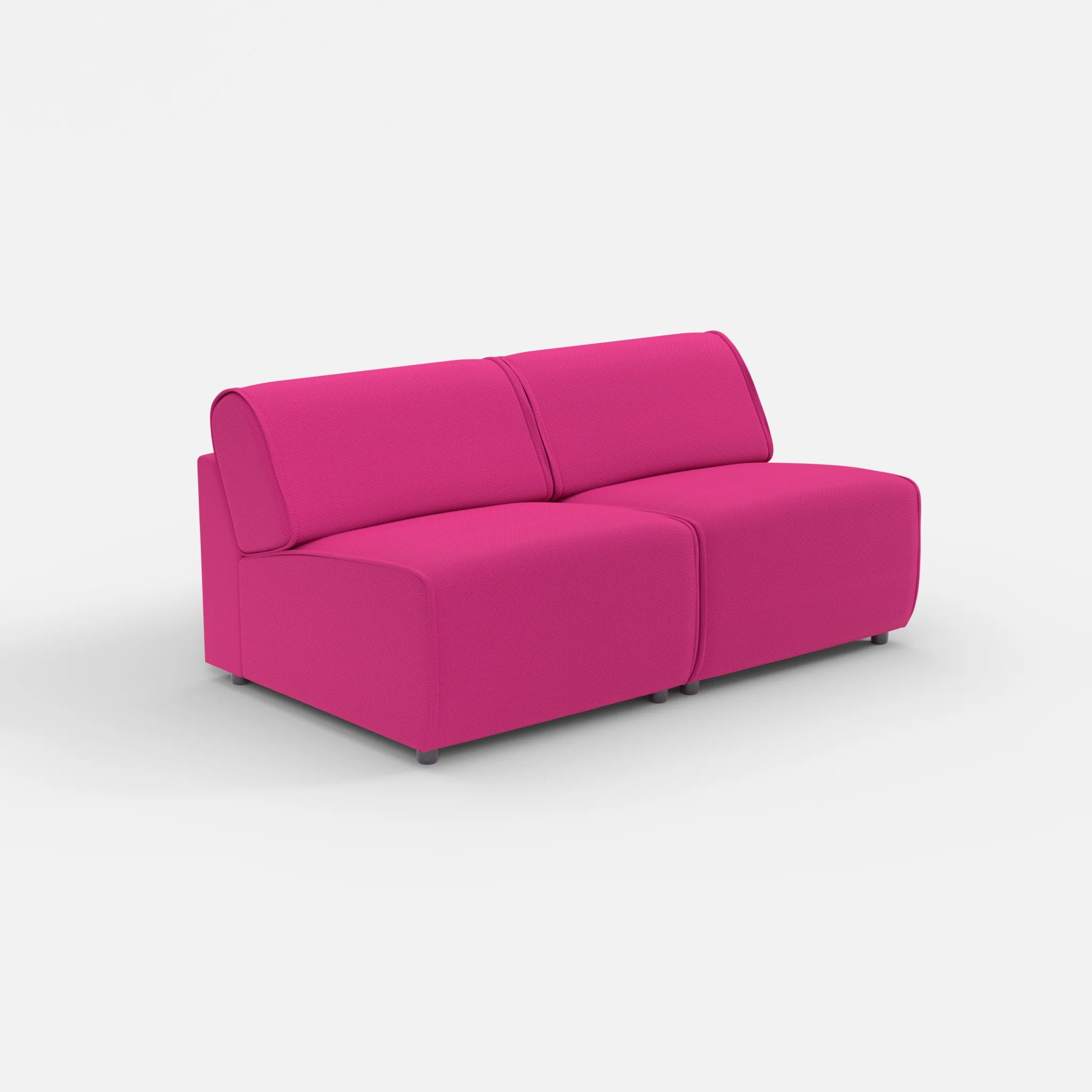 2 Sitzer Sofa Belleform ohne Armlehne 2 novummagenta in Magenta von der Seite