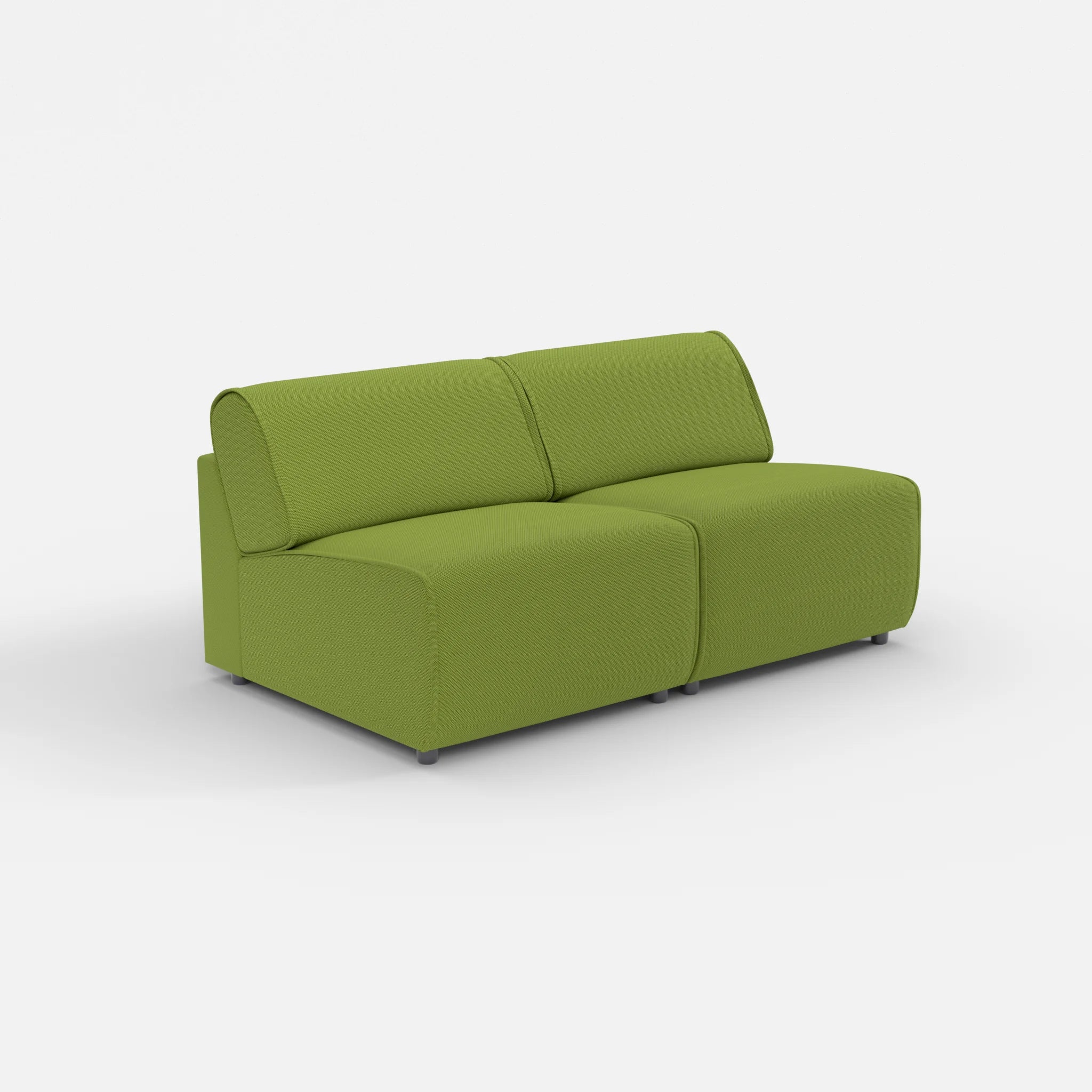 2 Sitzer Sofa Belleform ohne Armlehne 2 novummoss in Grün von der Seite