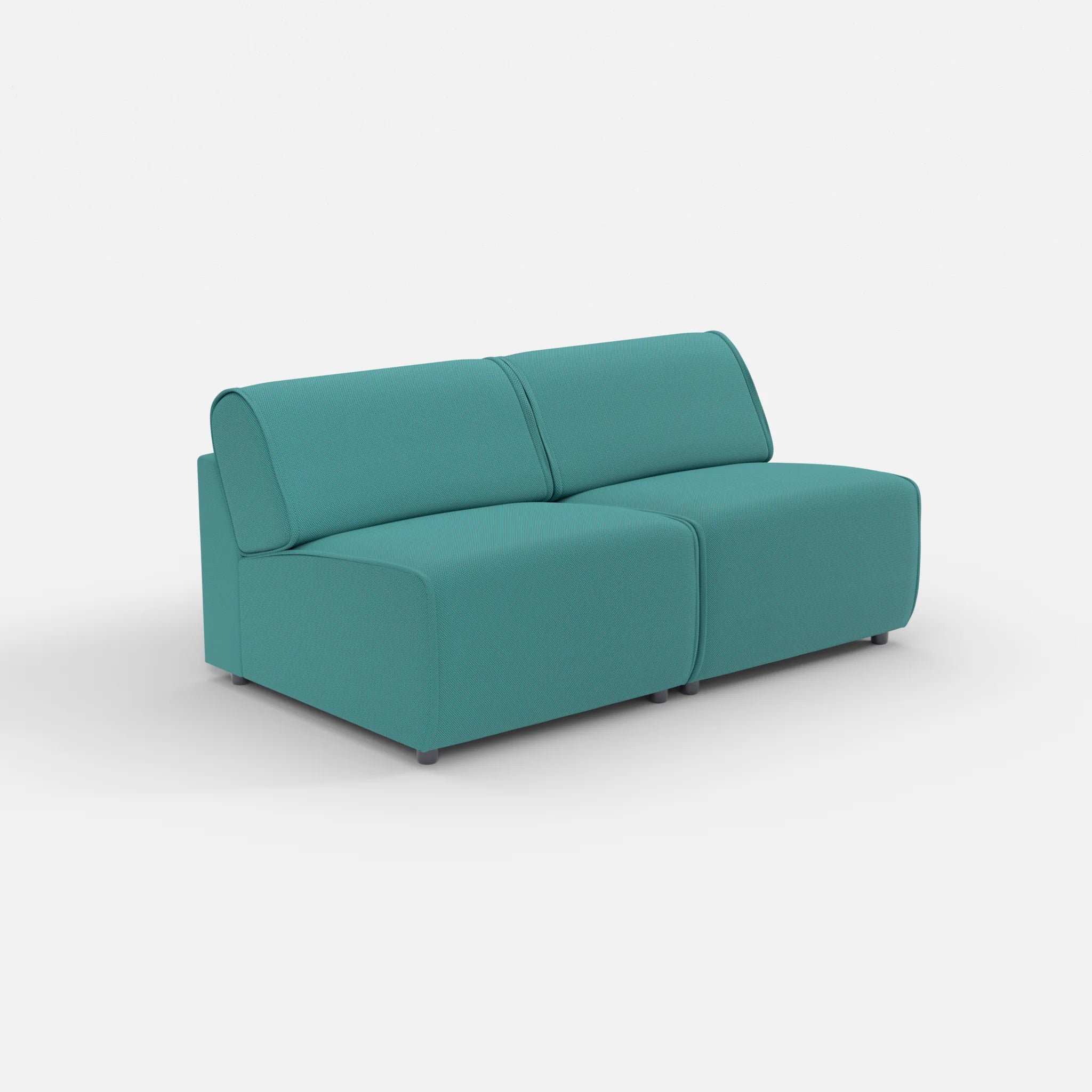 2 Sitzer Sofa Belleform ohne Armlehne 2 novumprisma in Türkis von der Seite