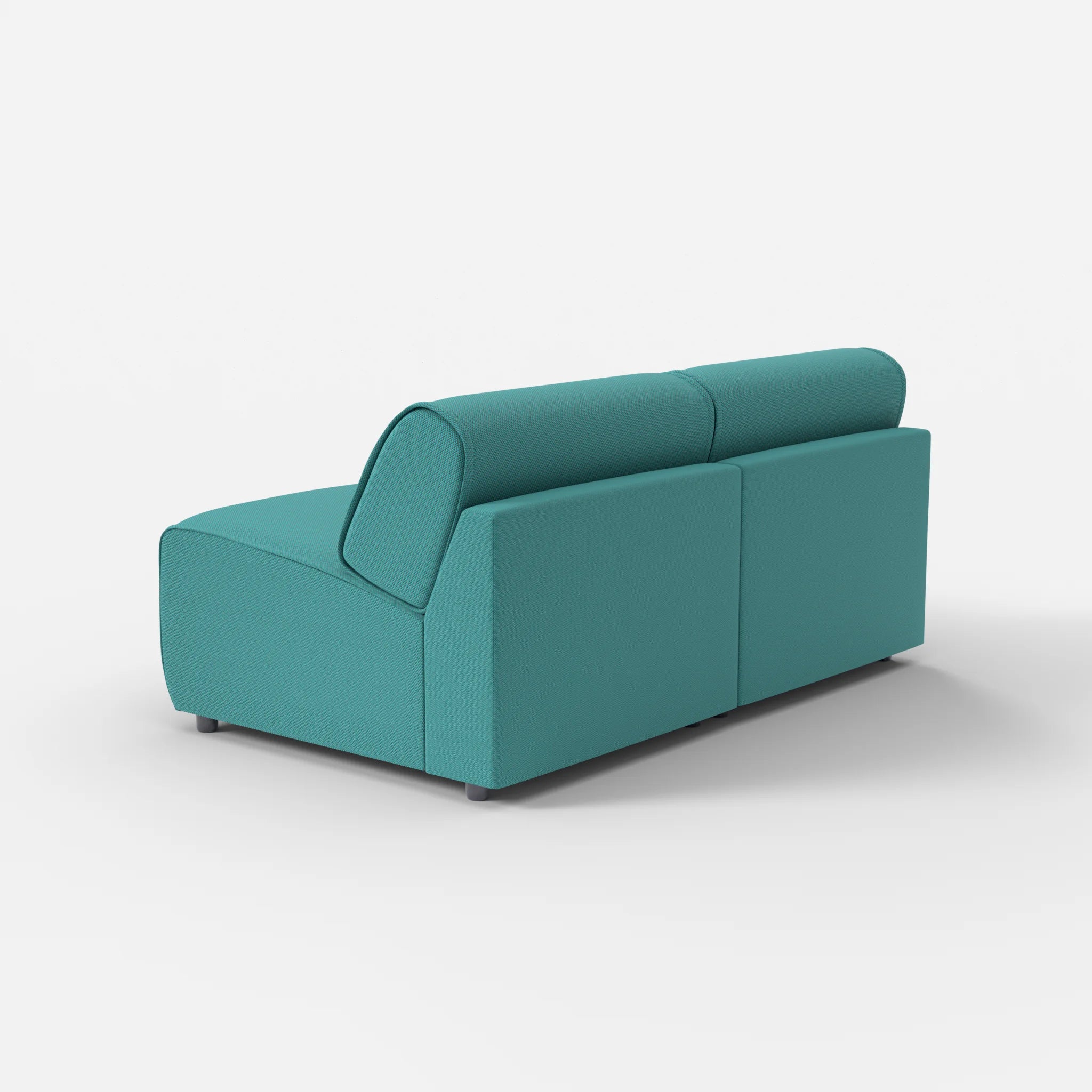 2 Sitzer Sofa Belleform ohne Armlehne 2 novumprisma in Türkis von hinten