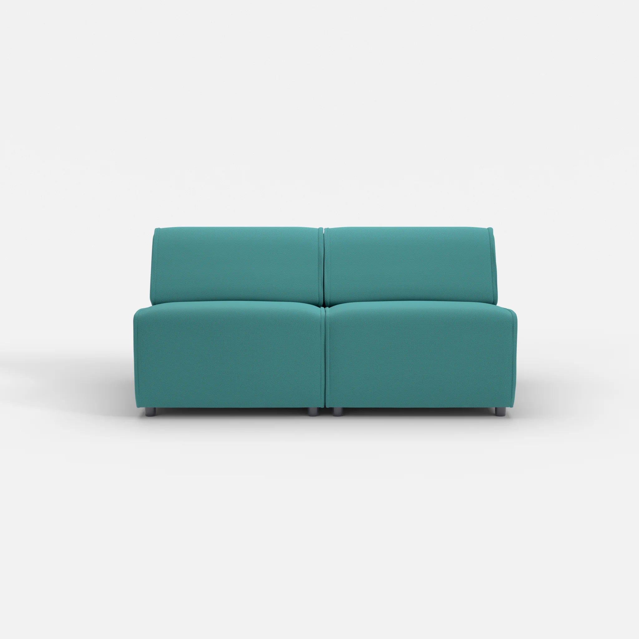 2 Sitzer Sofa Belleform ohne Armlehne 2 novumprisma in Türkis von vorne