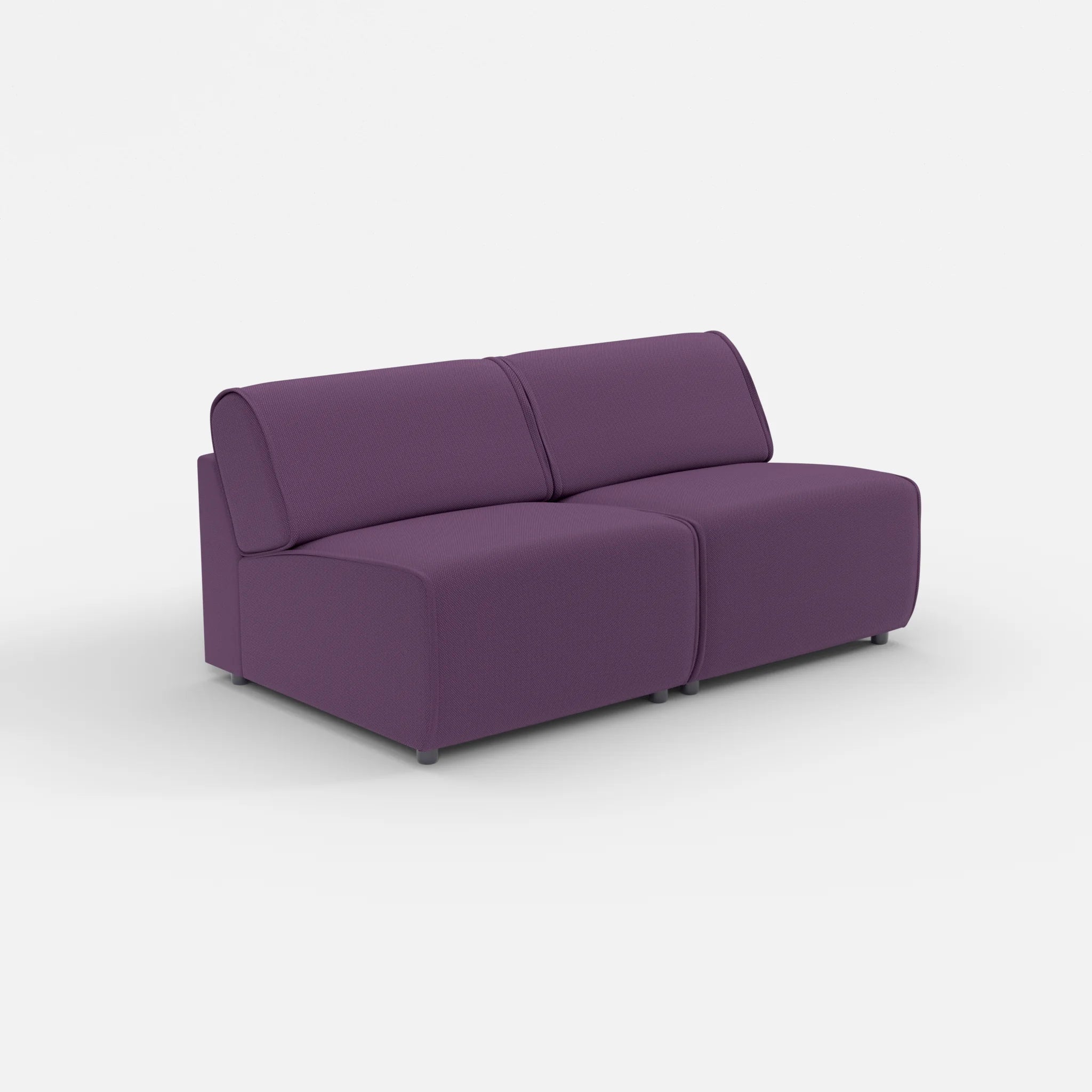 2 Sitzer Sofa Belleform ohne Armlehne 2 novumprune in Violett von der Seite
