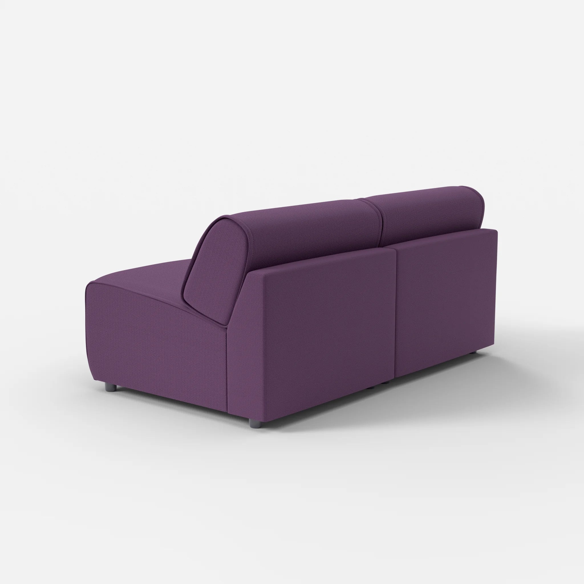 2 Sitzer Sofa Belleform ohne Armlehne 2 novumprune in Violett von hinten