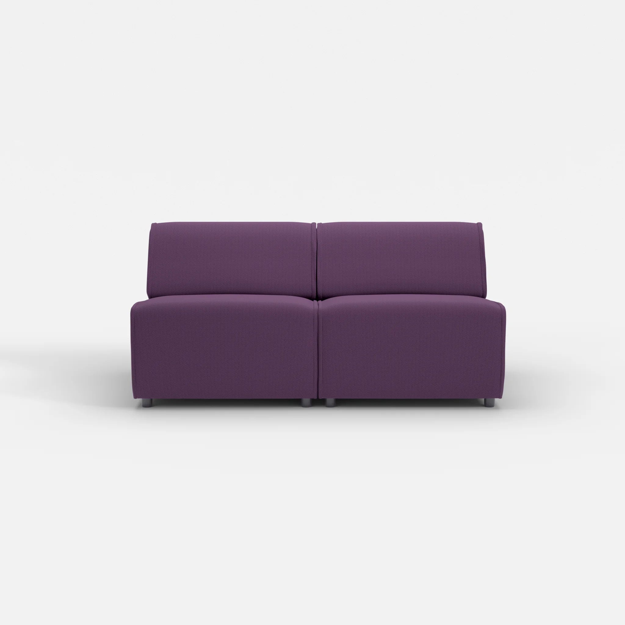2 Sitzer Sofa Belleform ohne Armlehne 2 novumprune in Violett von vorne