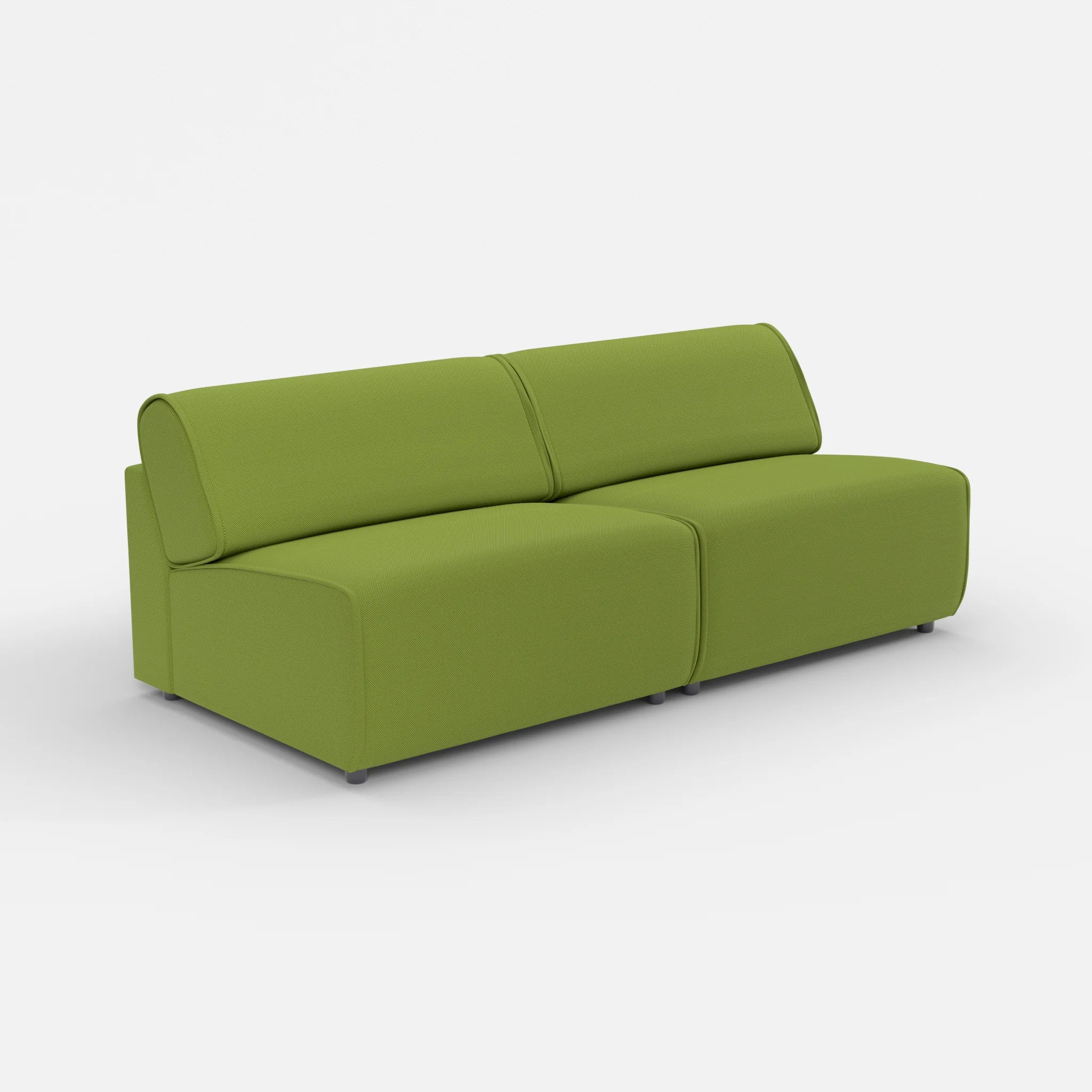 2 Sitzer Sofa Belleform ohne Armlehne 4 novummoss in Grün von der Seite