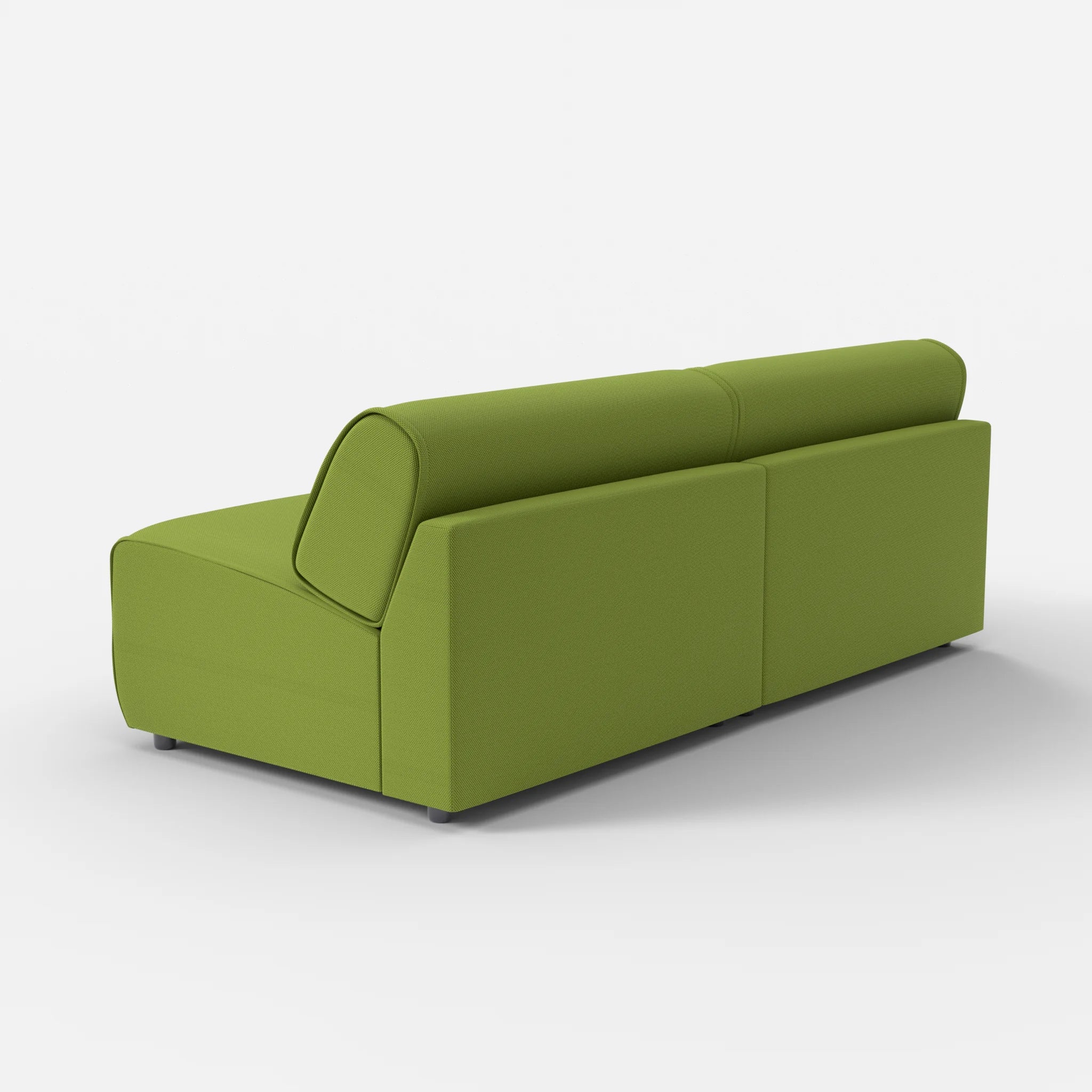 2 Sitzer Sofa Belleform ohne Armlehne 4 novummoss in Grün von hinten