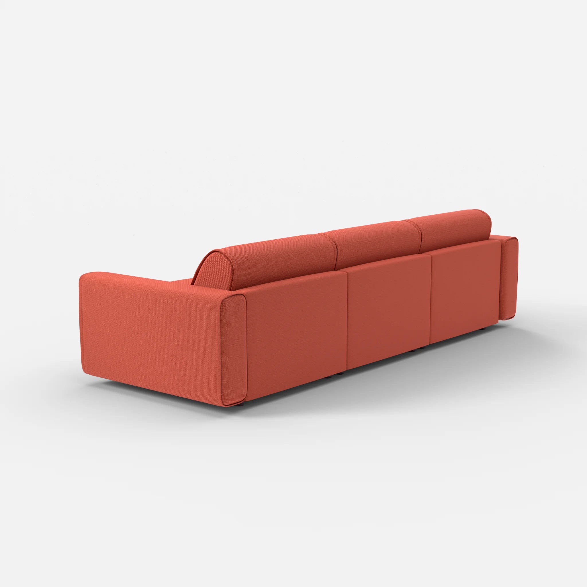 3 Sitzer Sofa Belleform mit breiter Armlehne 2 credolampion in Rot von hinten