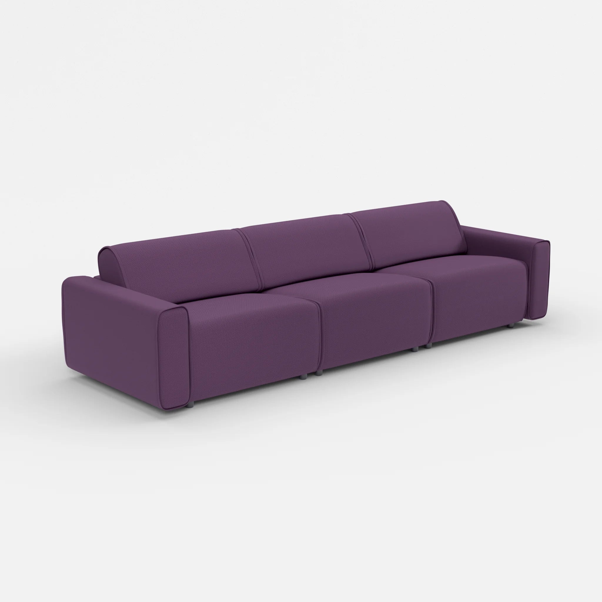 3 Sitzer Sofa Belleform mit breiter Armlehne 3 novumprune in Violett von der Seite