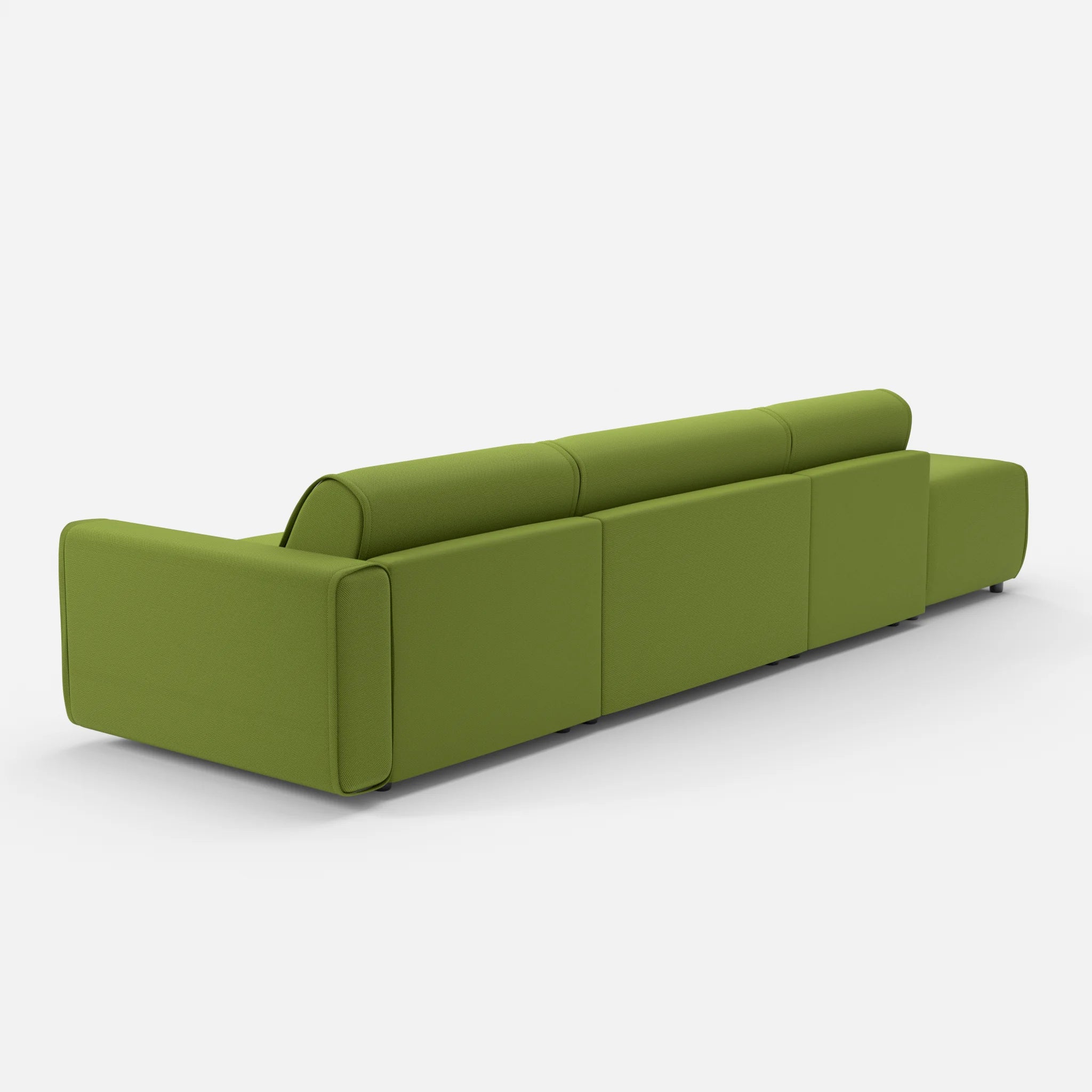 3 Sitzer Sofa Belleform mit offener Seite links 1 novummoss in Grün von hinten