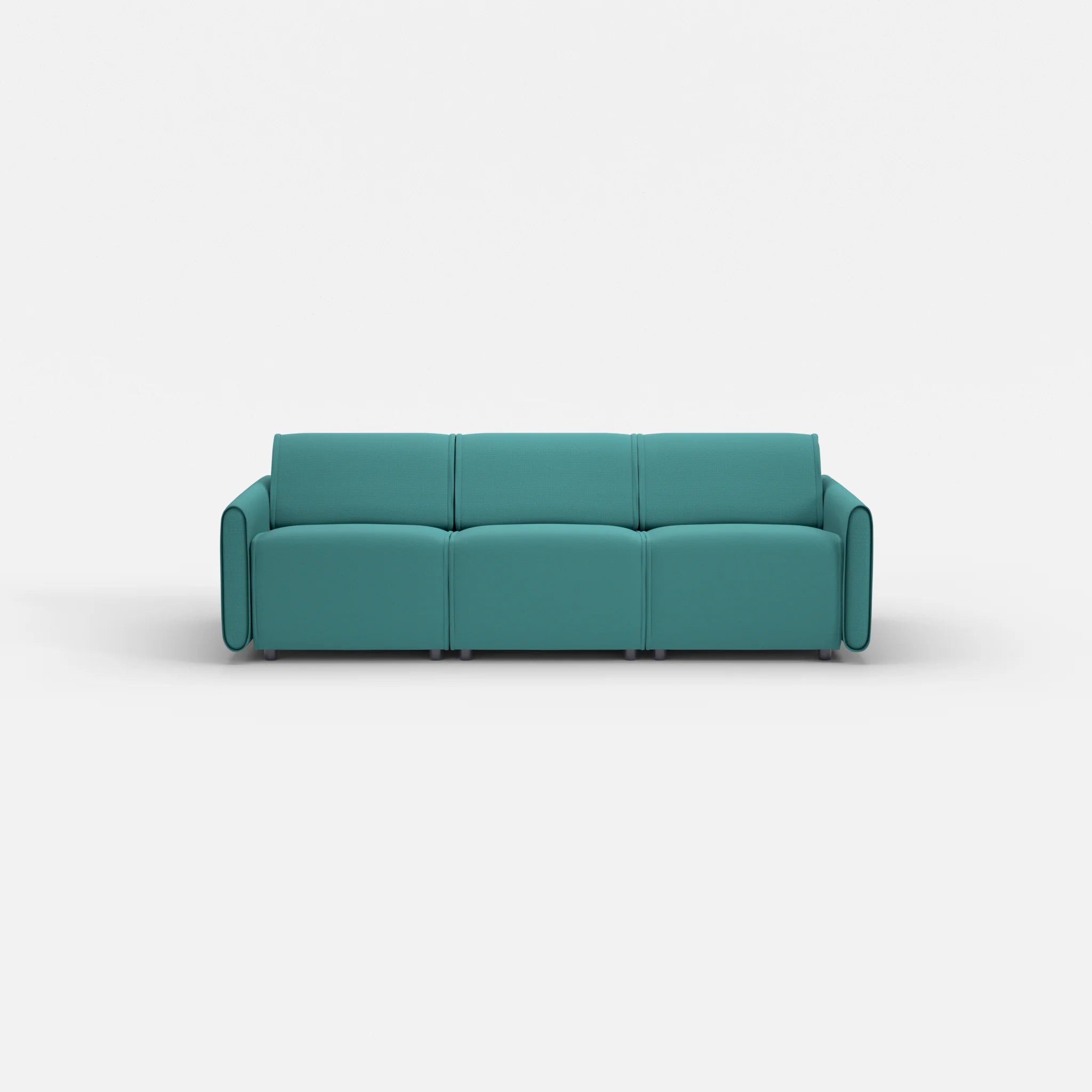 3 Sitzer Sofa Belleform mit schmaler Armlehne 1 novumprisma in Türkis von vorne