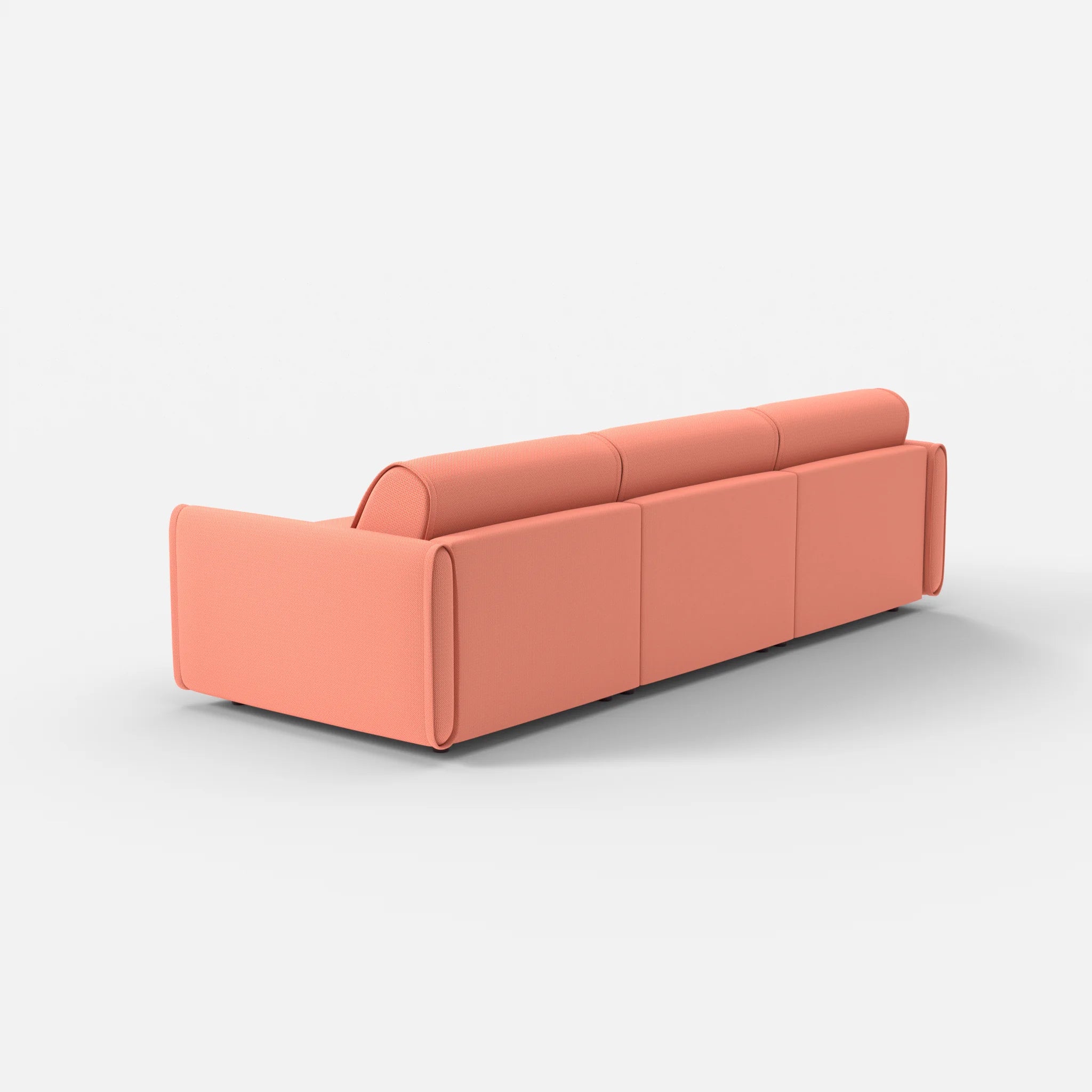 3 Sitzer Sofa Belleform mit schmaler Armlehne 2 credograpefruit in Coral von hinten
