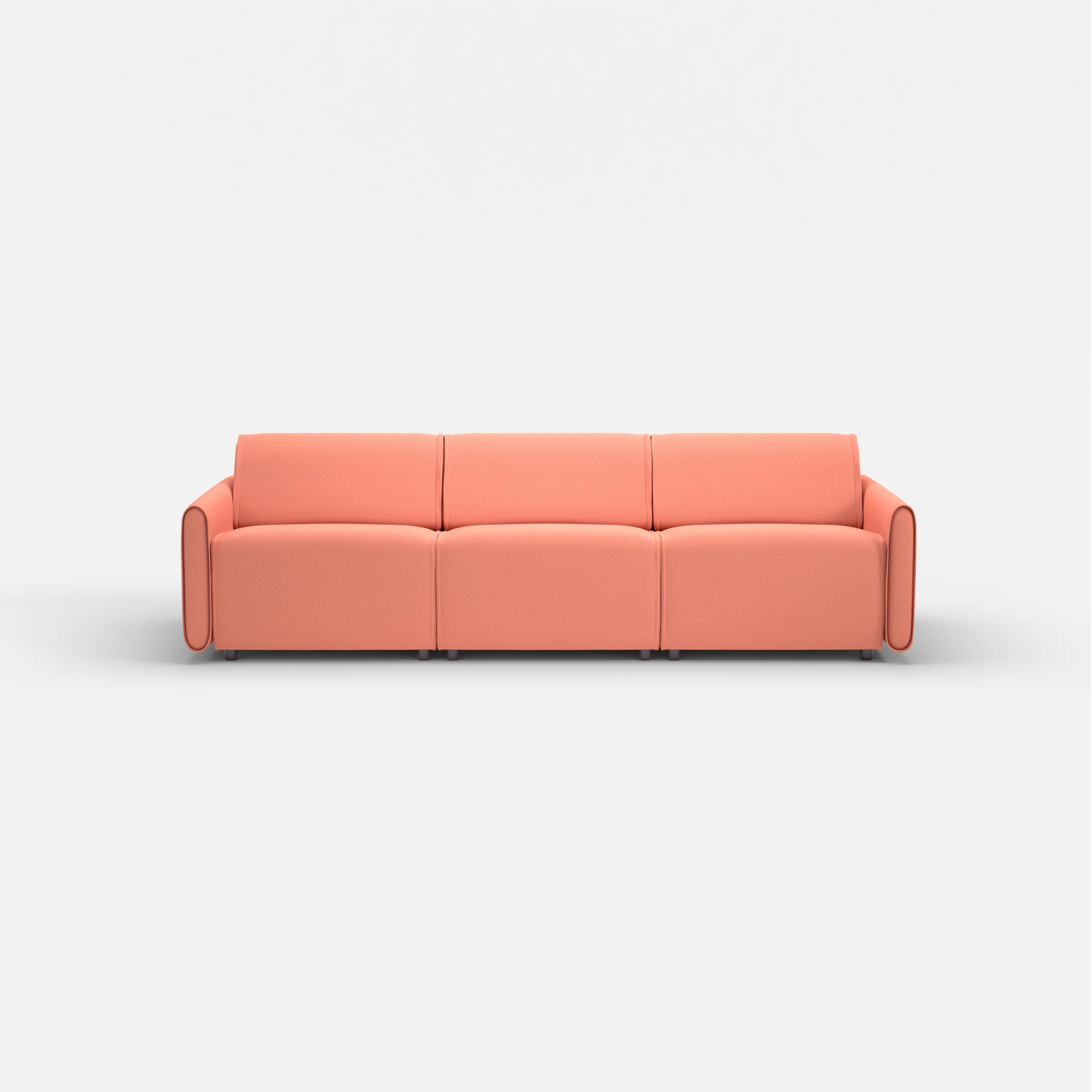 3 Sitzer Sofa Belleform mit schmaler Armlehne 2 credograpefruit in Coral von vorne