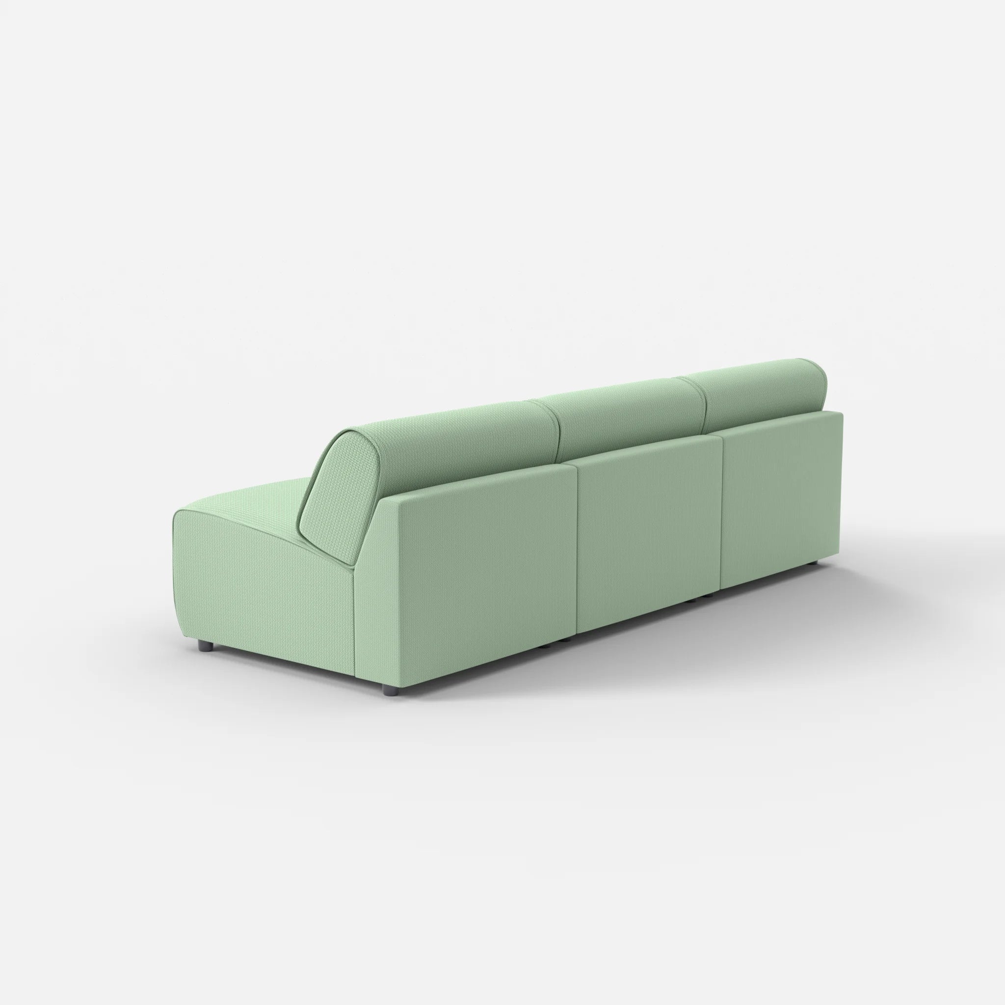 3 Sitzer Sofa Belleform ohne Armlehne 2 credoaloe in Hellgrün von hinten