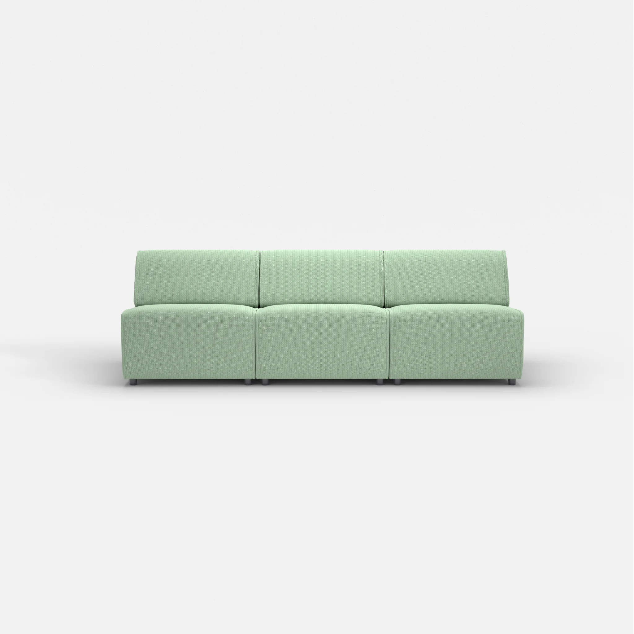 3 Sitzer Sofa Belleform ohne Armlehne 2 credoaloe in Hellgrün von vorne