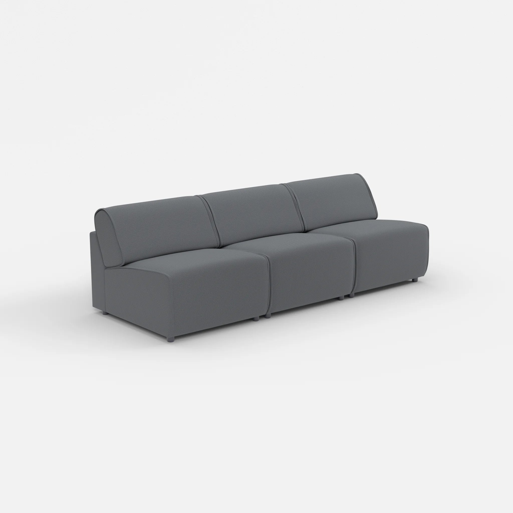 3 Sitzer Sofa Belleform ohne Armlehne 2 credoasphalt in Anthrazit von der Seite