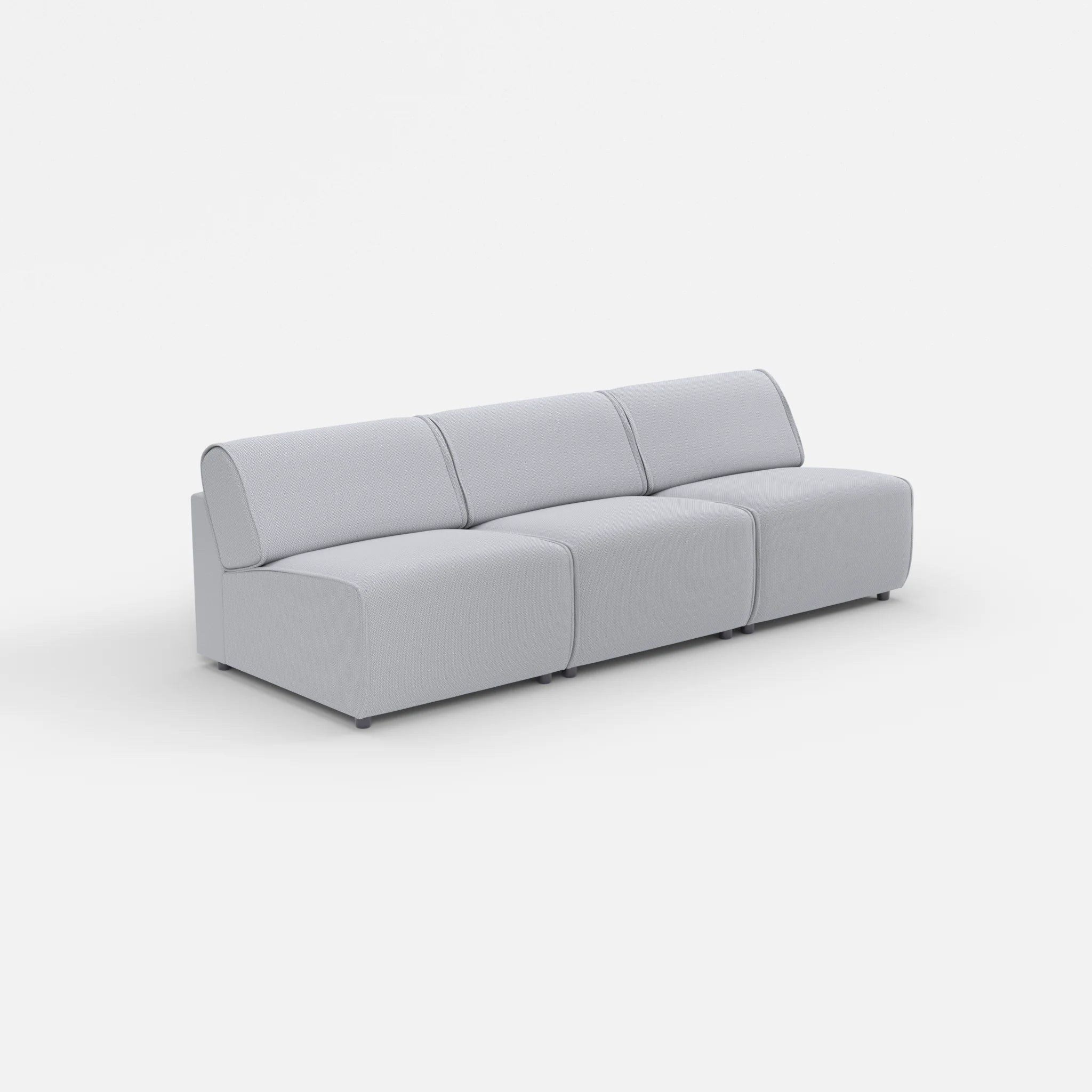 3 Sitzer Sofa Belleform ohne Armlehne 2 credochalk in Hellgrau von der Seite