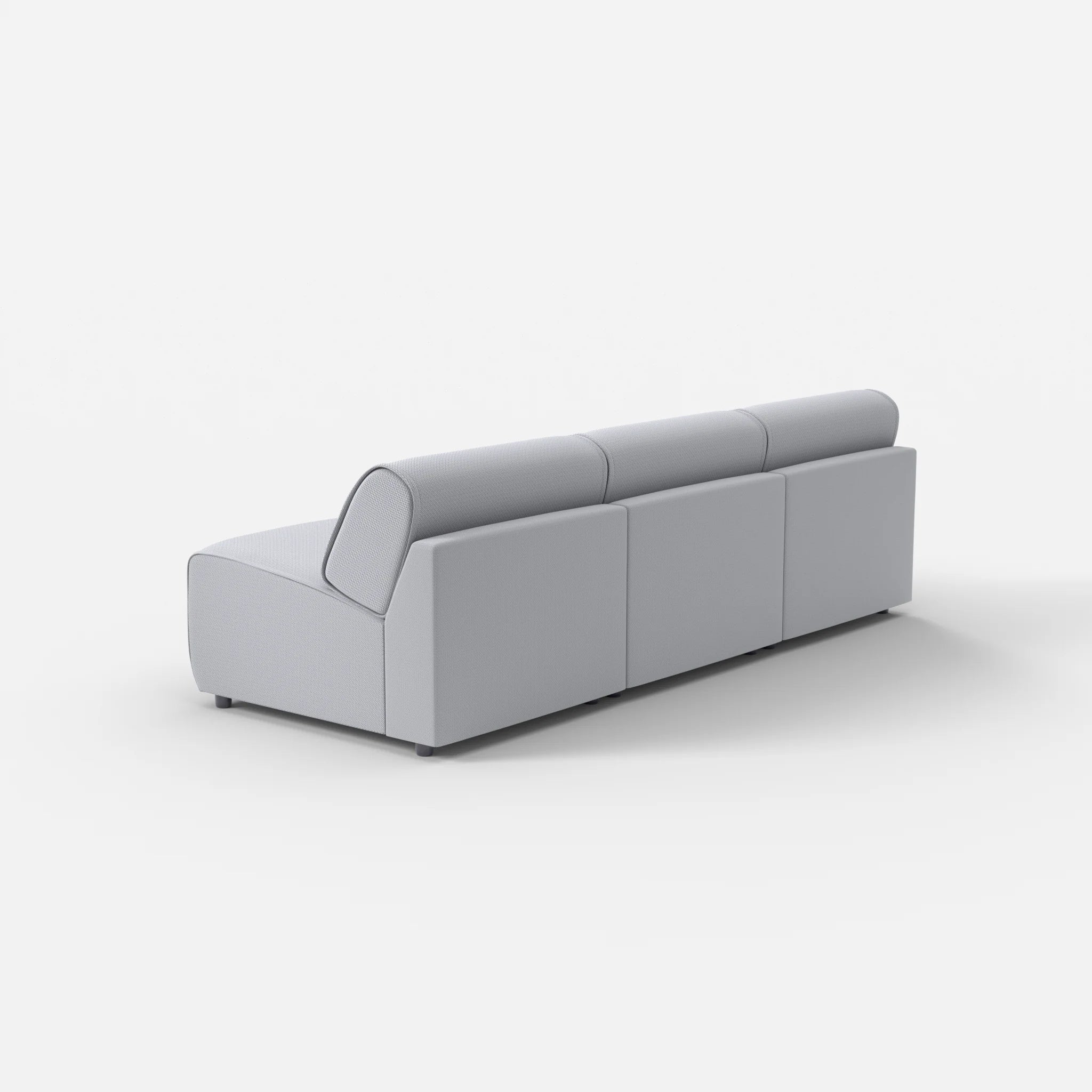 3 Sitzer Sofa Belleform ohne Armlehne 2 credochalk in Hellgrau von hinten