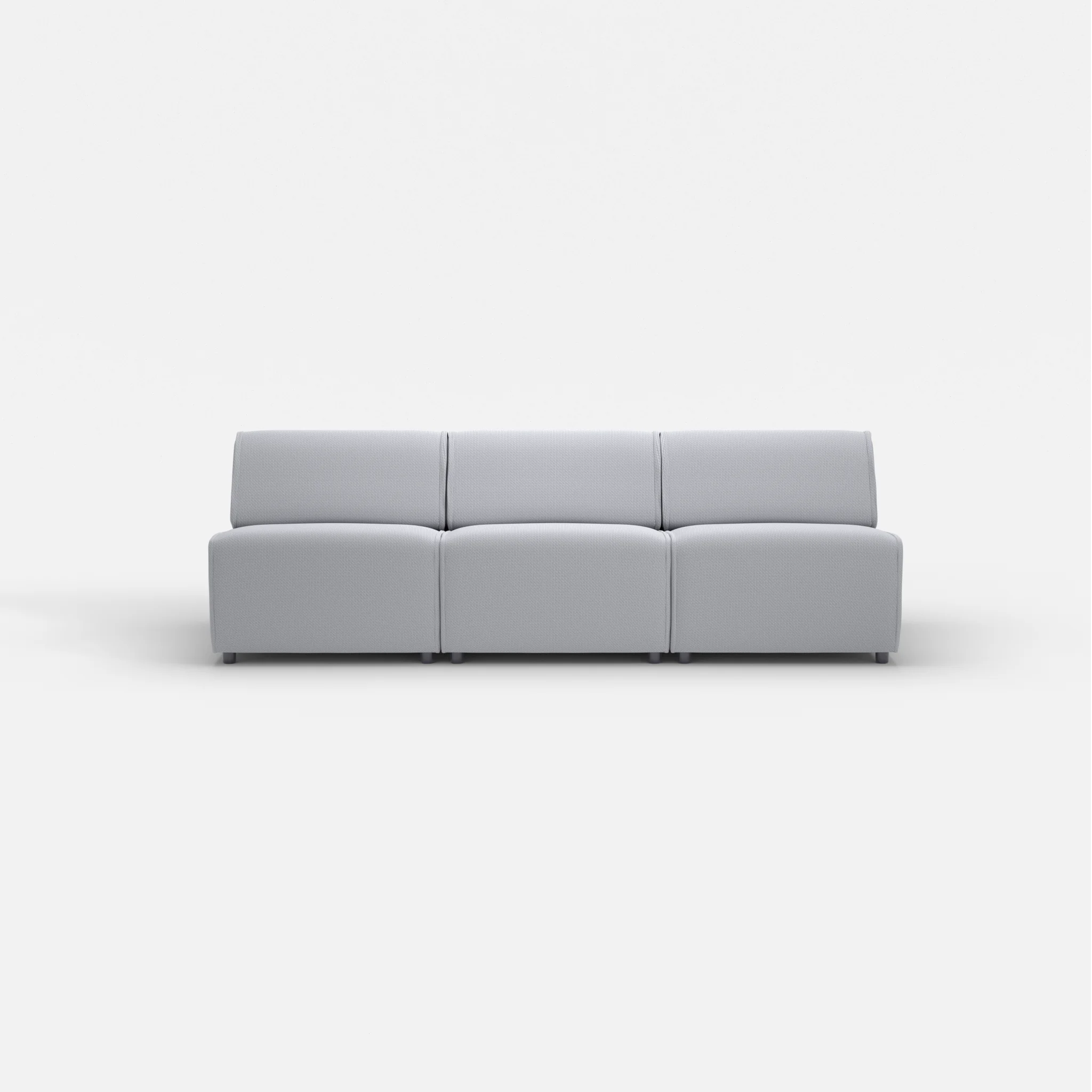 3 Sitzer Sofa Belleform ohne Armlehne 2 credochalk in Hellgrau von vorne