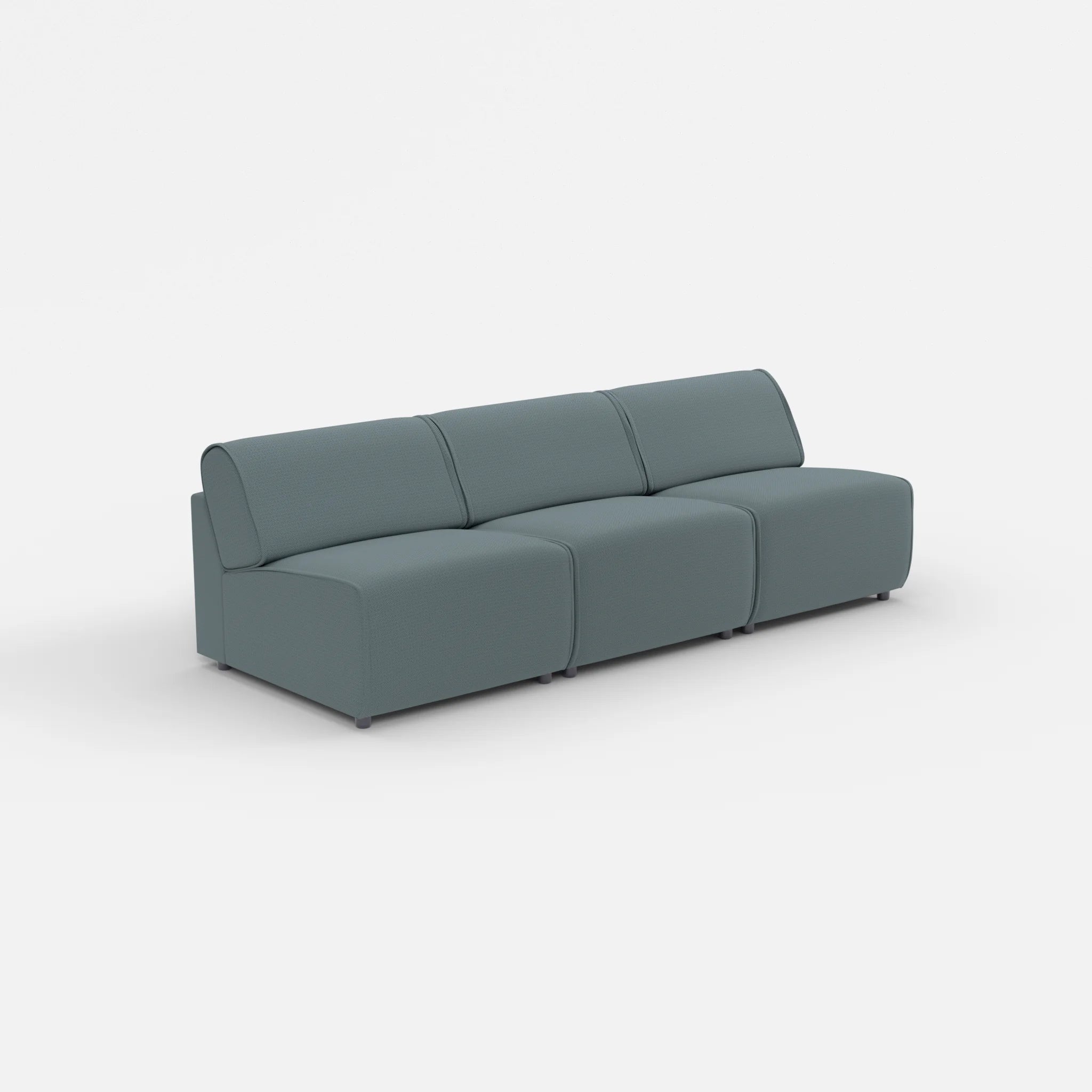 3 Sitzer Sofa Belleform ohne Armlehne 2 credojaspis in Türkis von der Seite