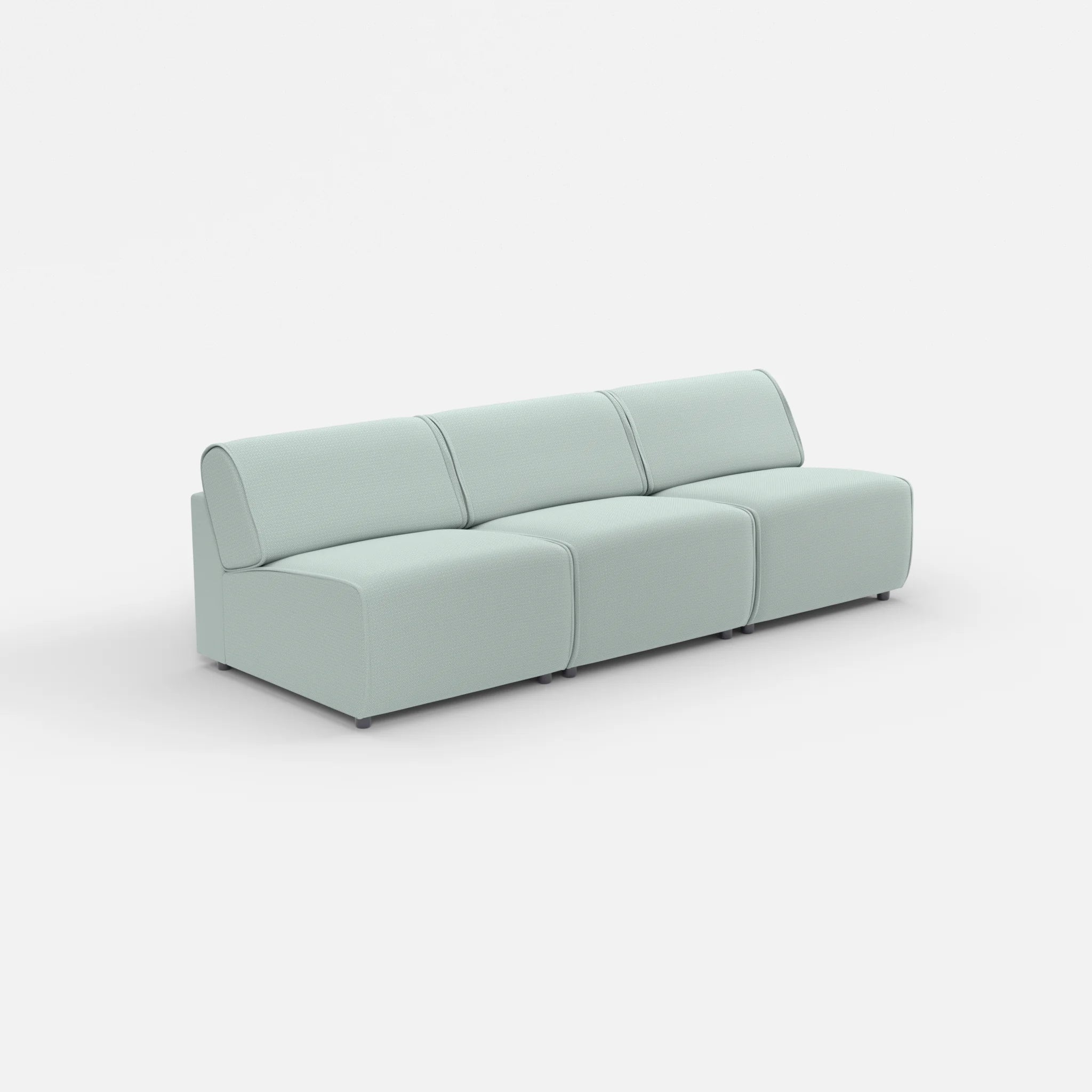 3 Sitzer Sofa Belleform ohne Armlehne 2 credolake in Graublau von der Seite