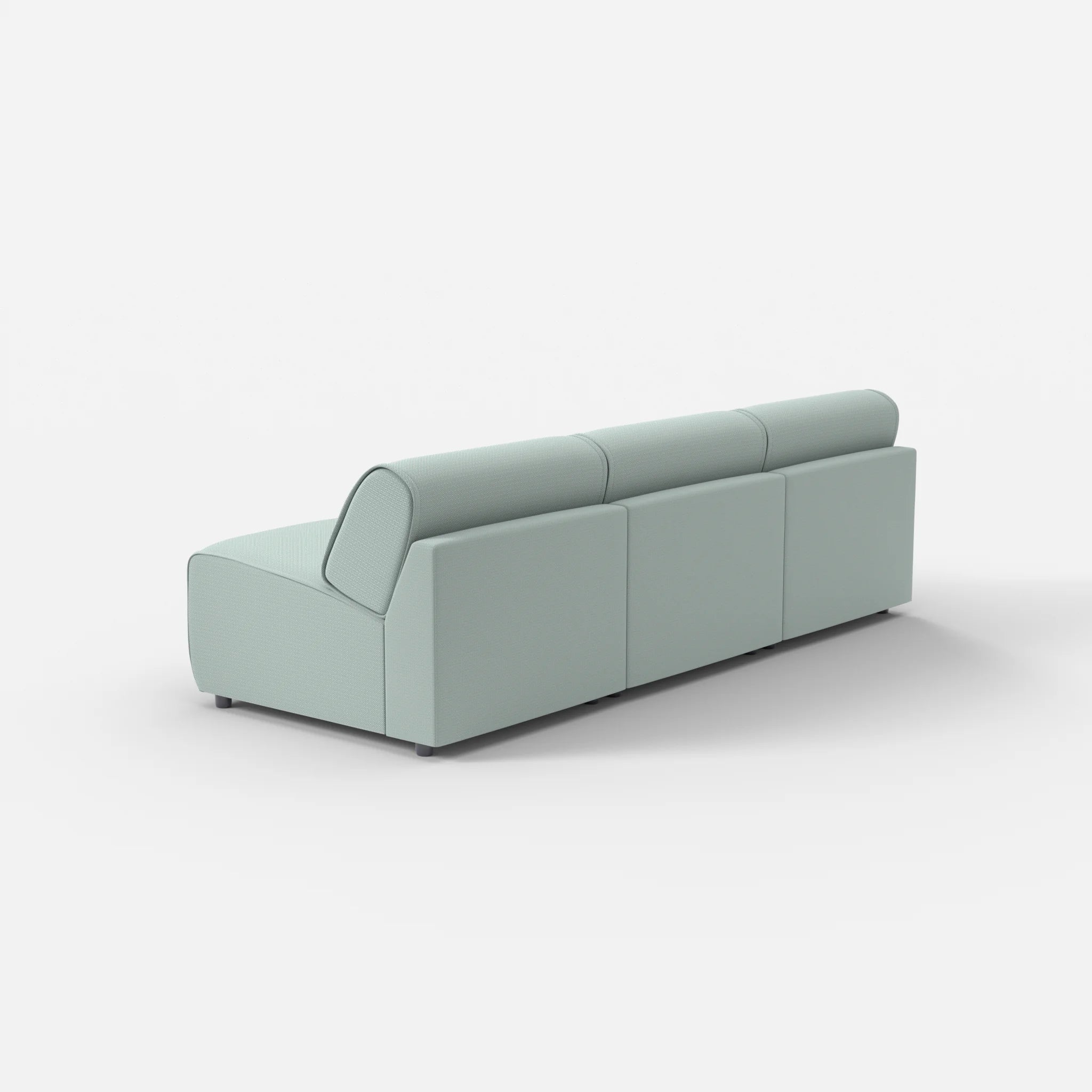 3 Sitzer Sofa Belleform ohne Armlehne 2 credolake in Graublau von hinten