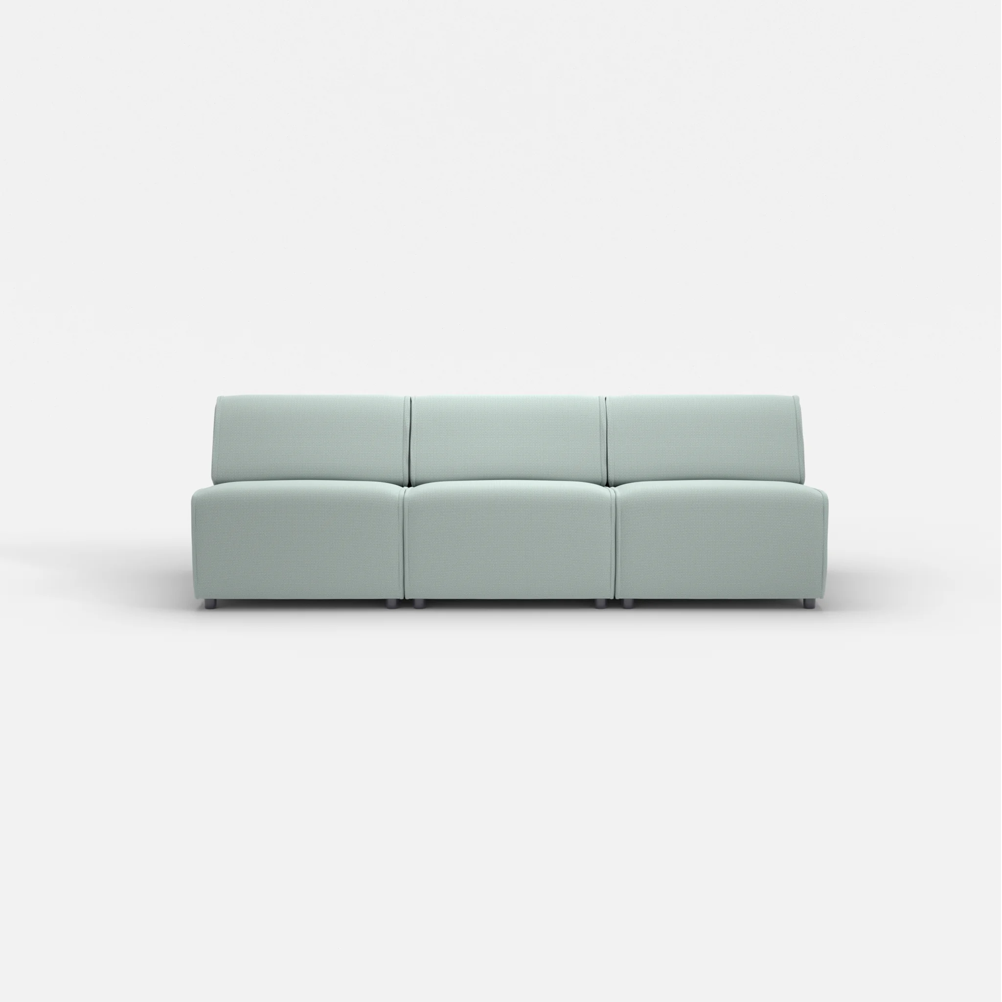 3 Sitzer Sofa Belleform ohne Armlehne 2 credolake in Graublau von vorne