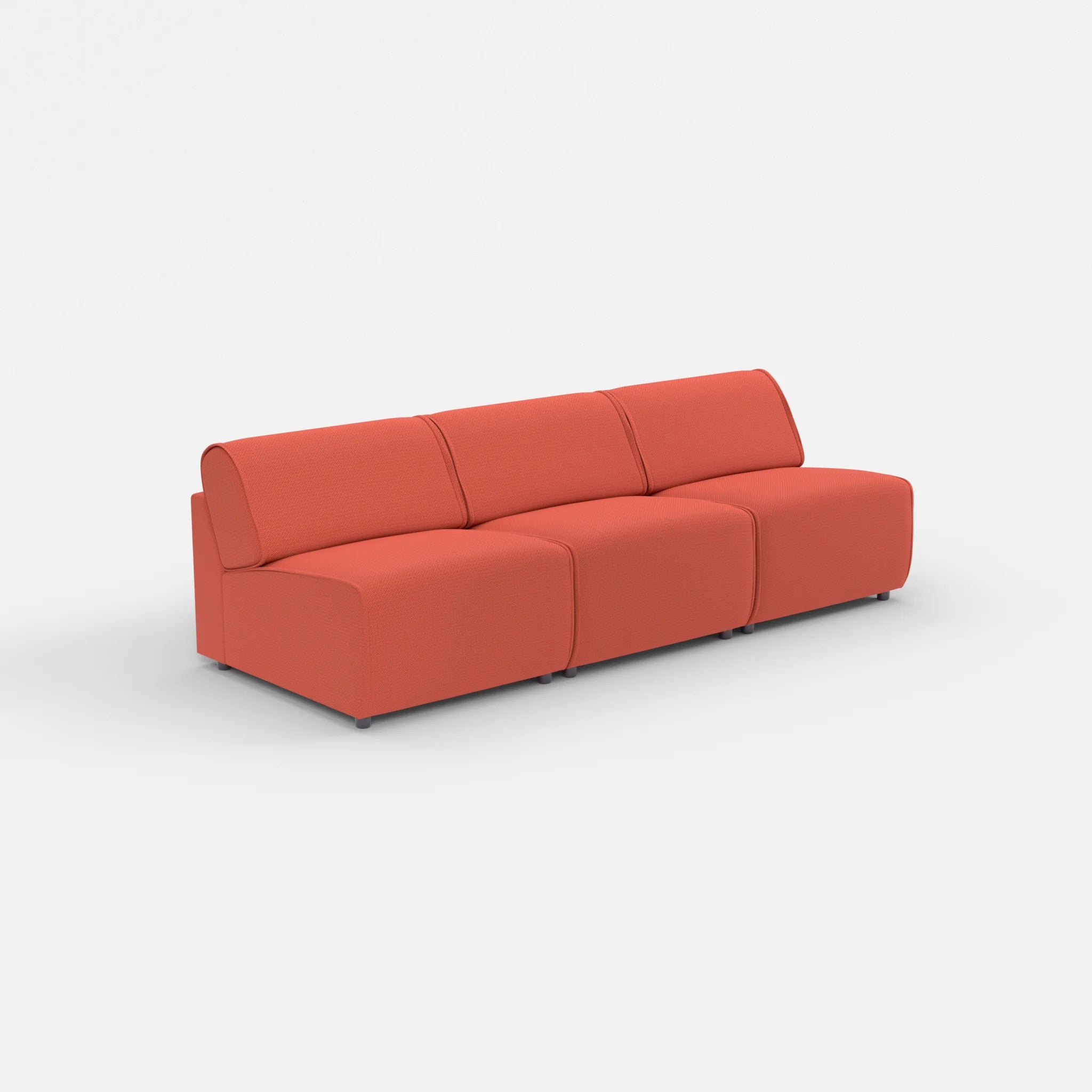 3 Sitzer Sofa Belleform ohne Armlehne 2 credolampion in Rot von der Seite