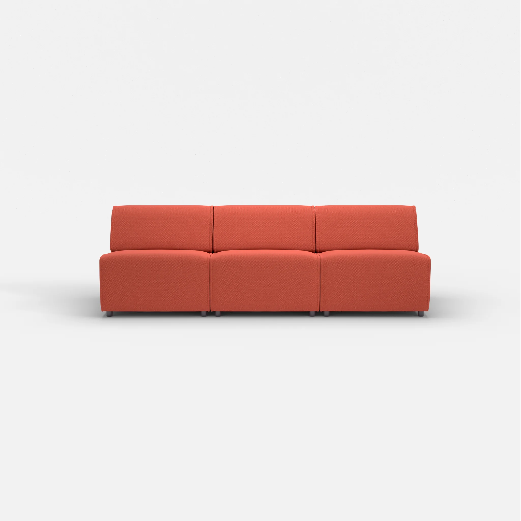 3 Sitzer Sofa Belleform ohne Armlehne 2 credolampion in Rot von vorne