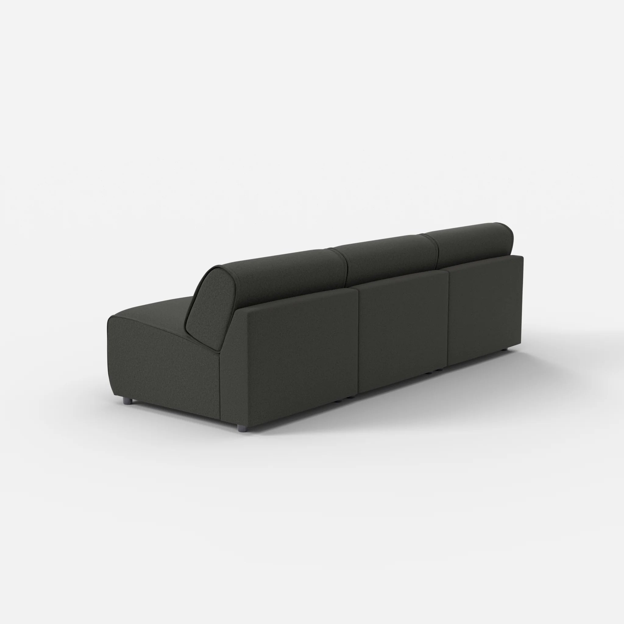 3 Sitzer Sofa Belleform ohne Armlehne 2 dama0002 in Anthrazit von hinten