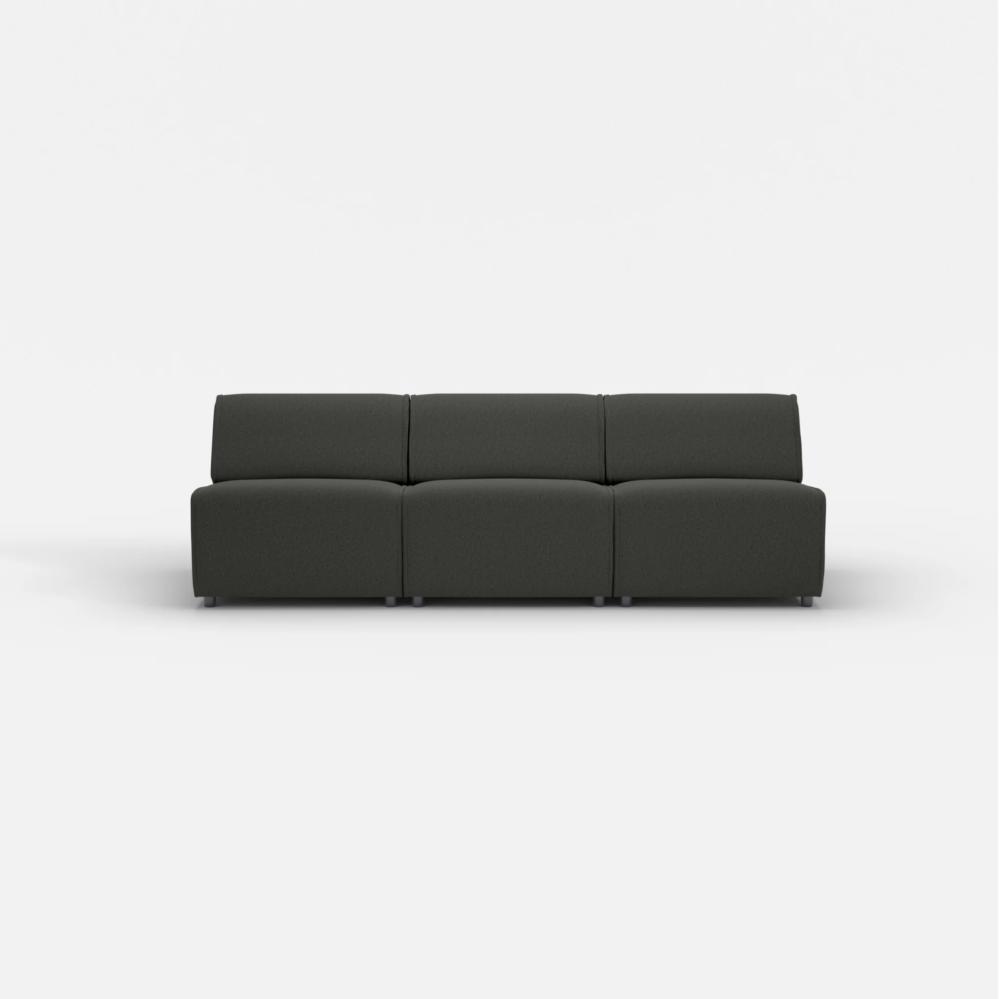 3 Sitzer Sofa Belleform ohne Armlehne 2 dama0002 in Anthrazit von vorne