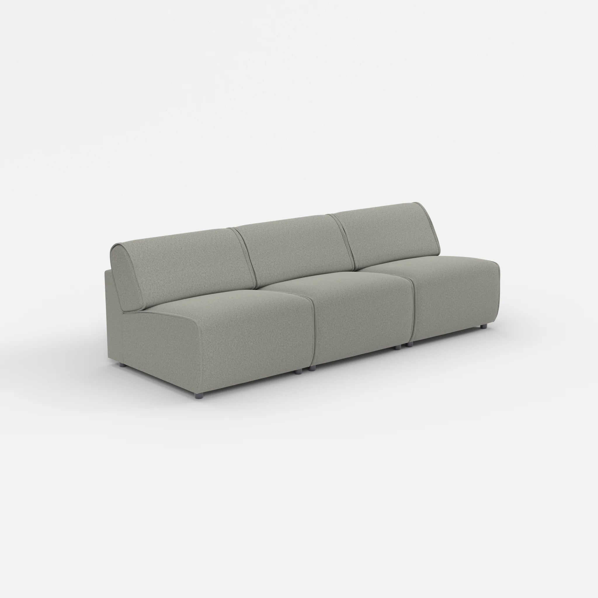 3 Sitzer Sofa Belleform ohne Armlehne 2 dama0003 in Mittelgrau von der Seite