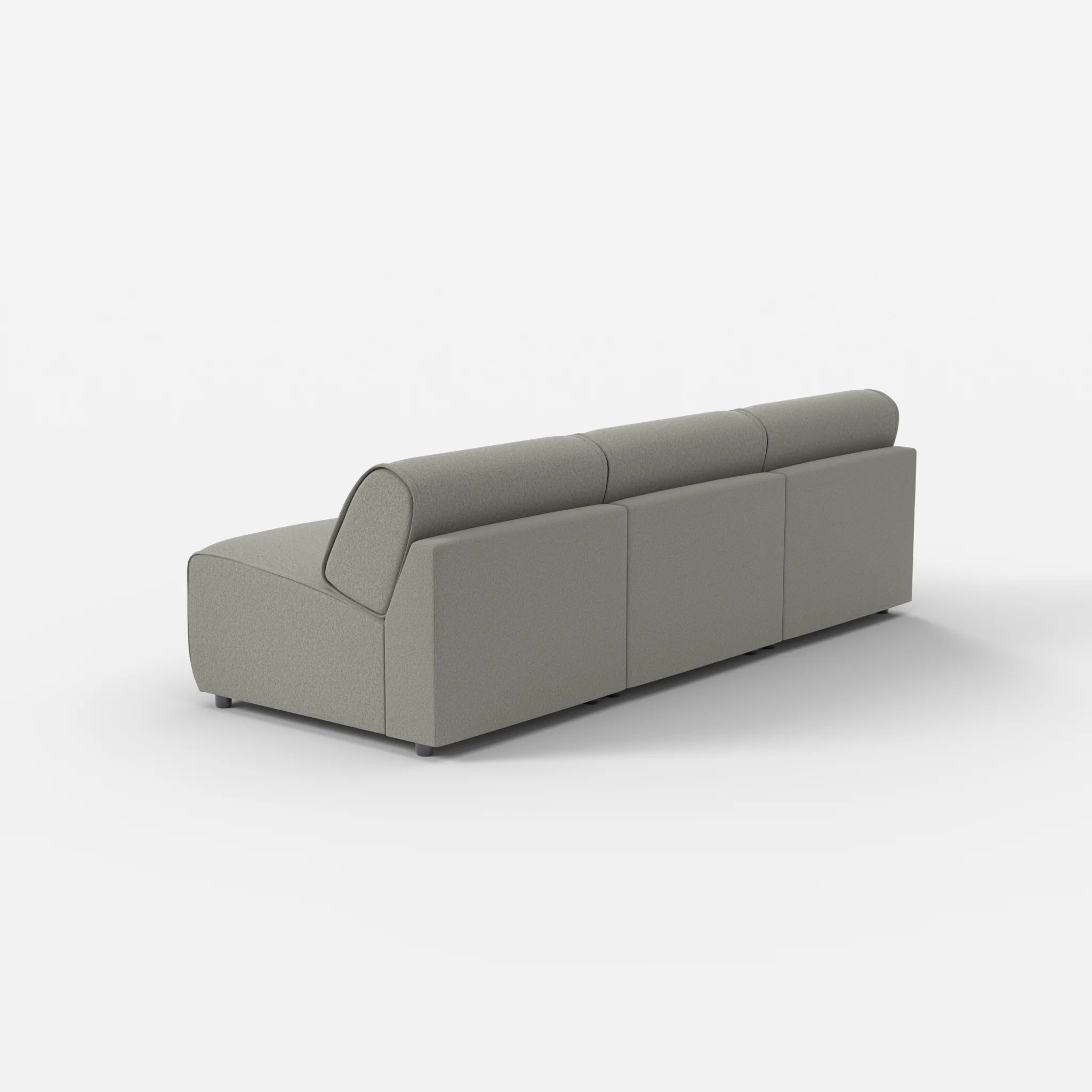 3 Sitzer Sofa Belleform ohne Armlehne 2 dama0003 in Mittelgrau von hinten