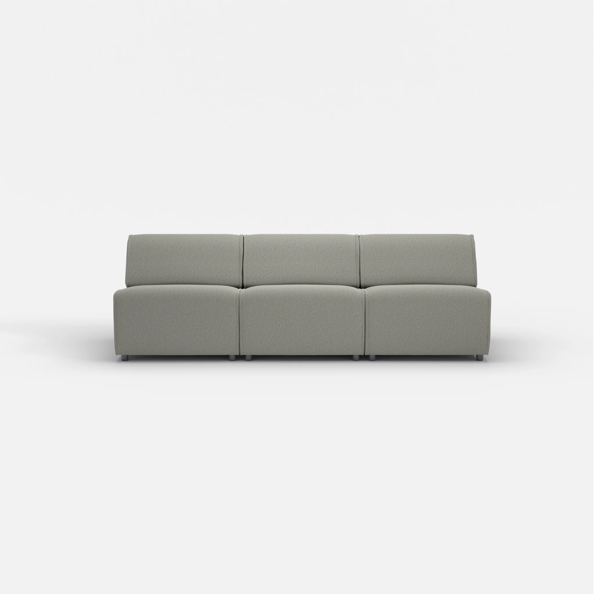 3 Sitzer Sofa Belleform ohne Armlehne 2 dama0003 in Mittelgrau von vorne