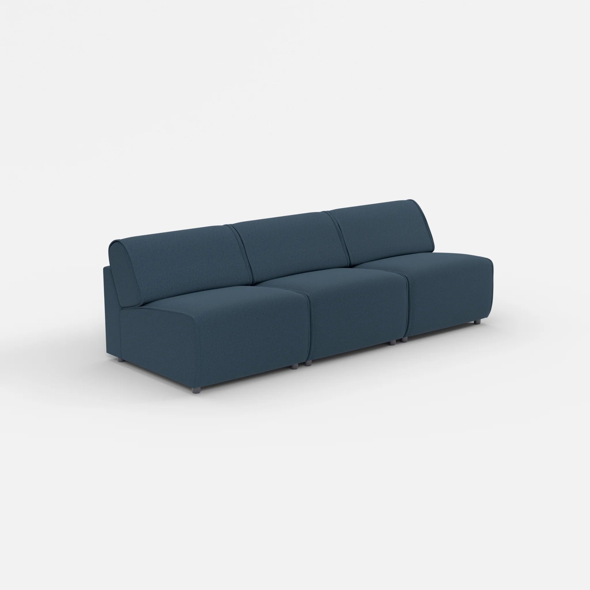 3 Sitzer Sofa Belleform ohne Armlehne 2 dama0014 in Dunkelblau von der Seite