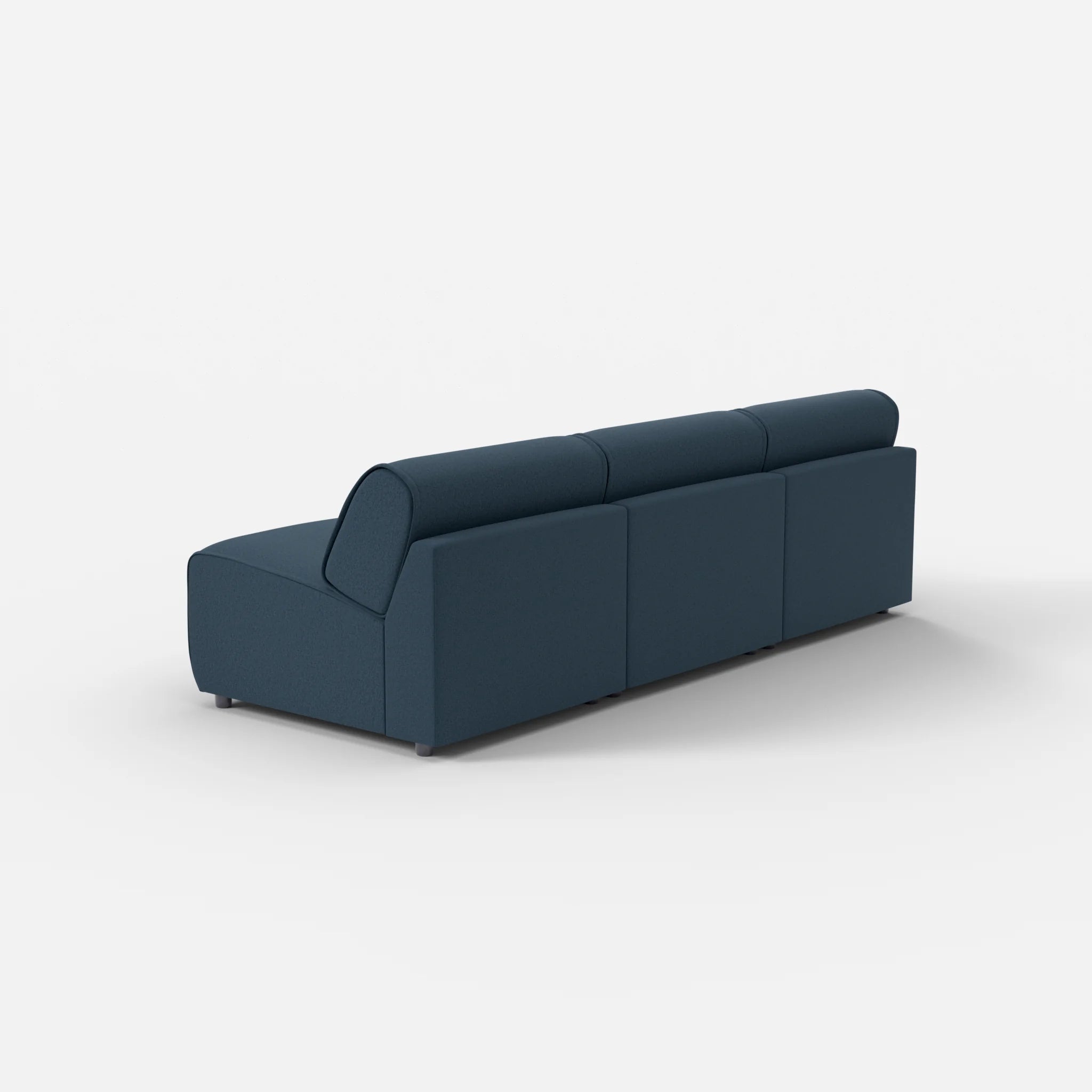 3 Sitzer Sofa Belleform ohne Armlehne 2 dama0014 in Dunkelblau von hinten