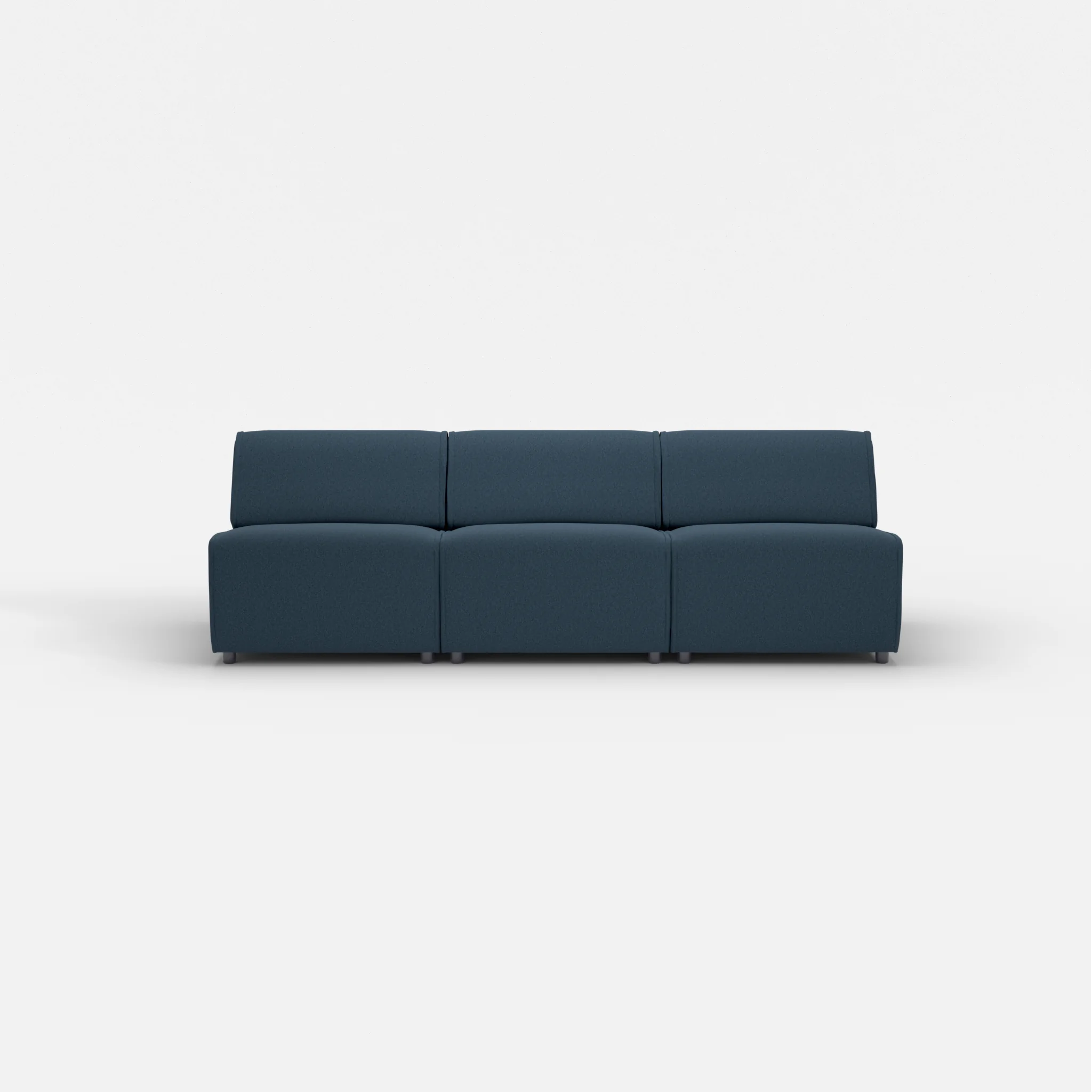 3 Sitzer Sofa Belleform ohne Armlehne 2 dama0014 in Dunkelblau von vorne