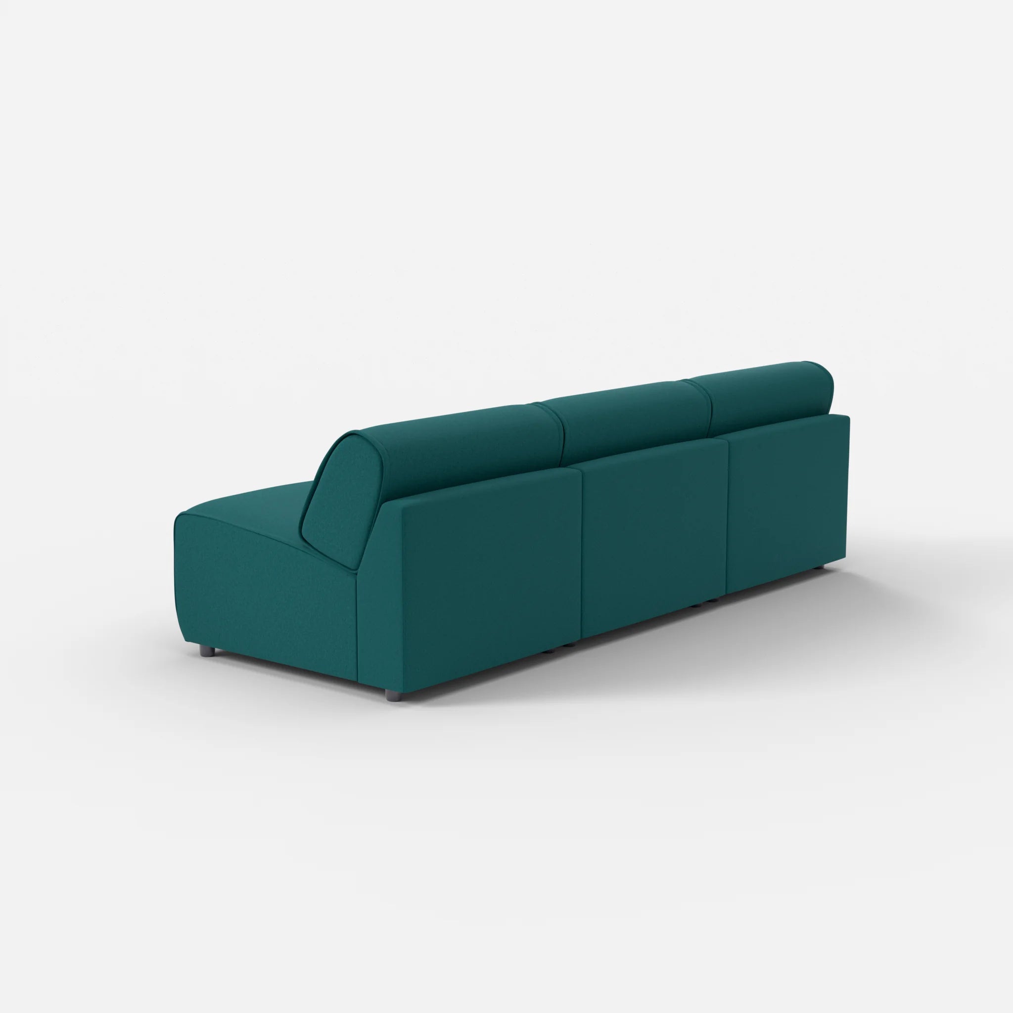 3 Sitzer Sofa Belleform ohne Armlehne 2 dama0018 in Türkis von hinten