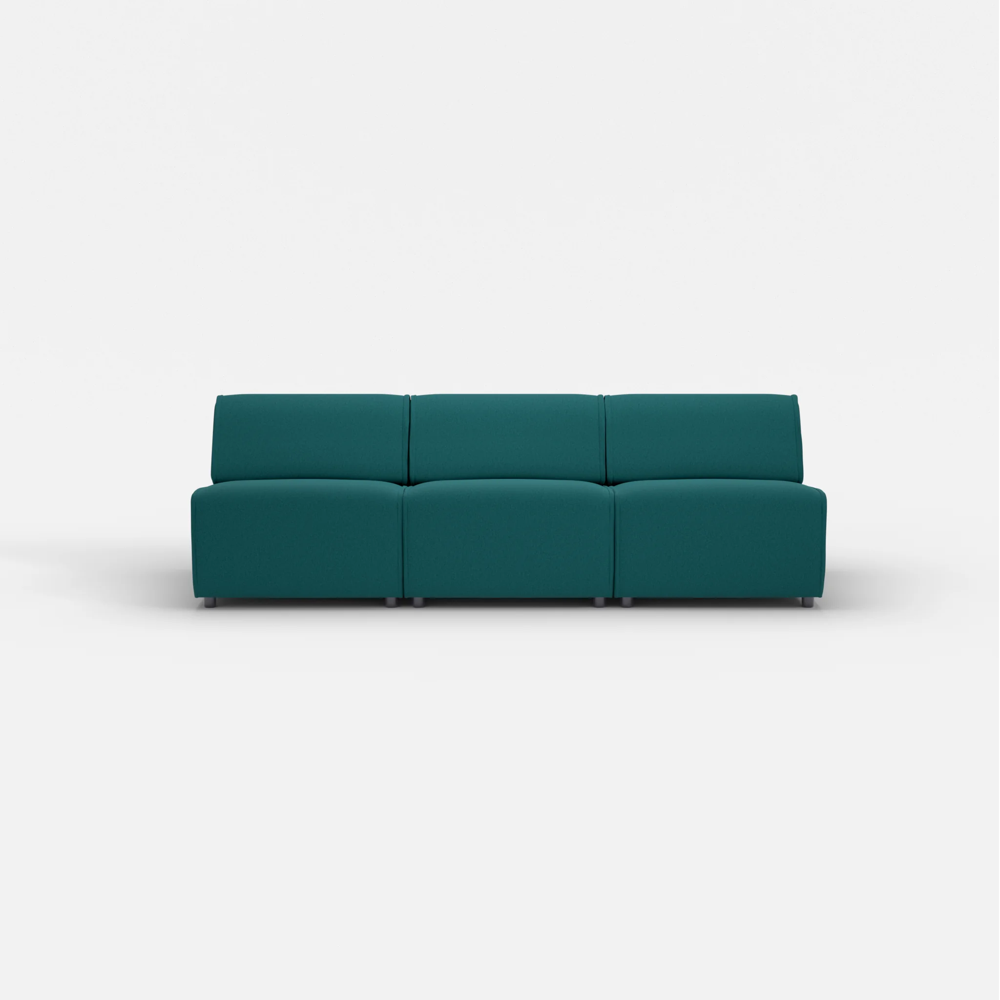 3 Sitzer Sofa Belleform ohne Armlehne 2 dama0018 in Türkis von vorne