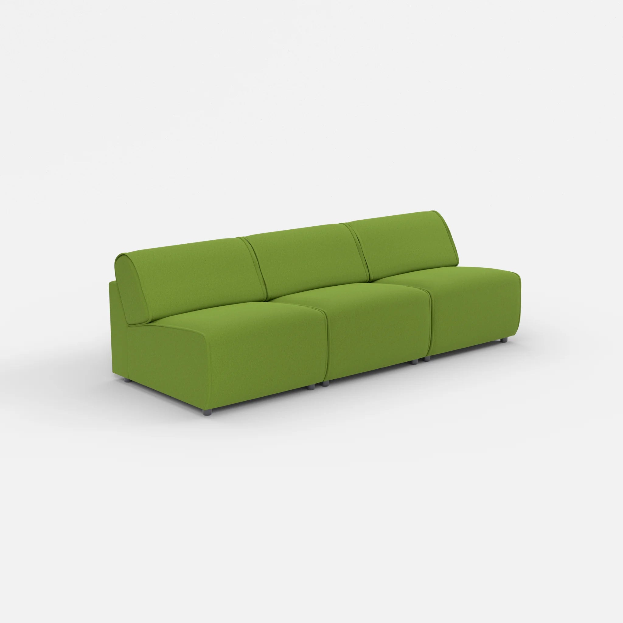 3 Sitzer Sofa Belleform ohne Armlehne 2 dama0027 in Grün von der Seite