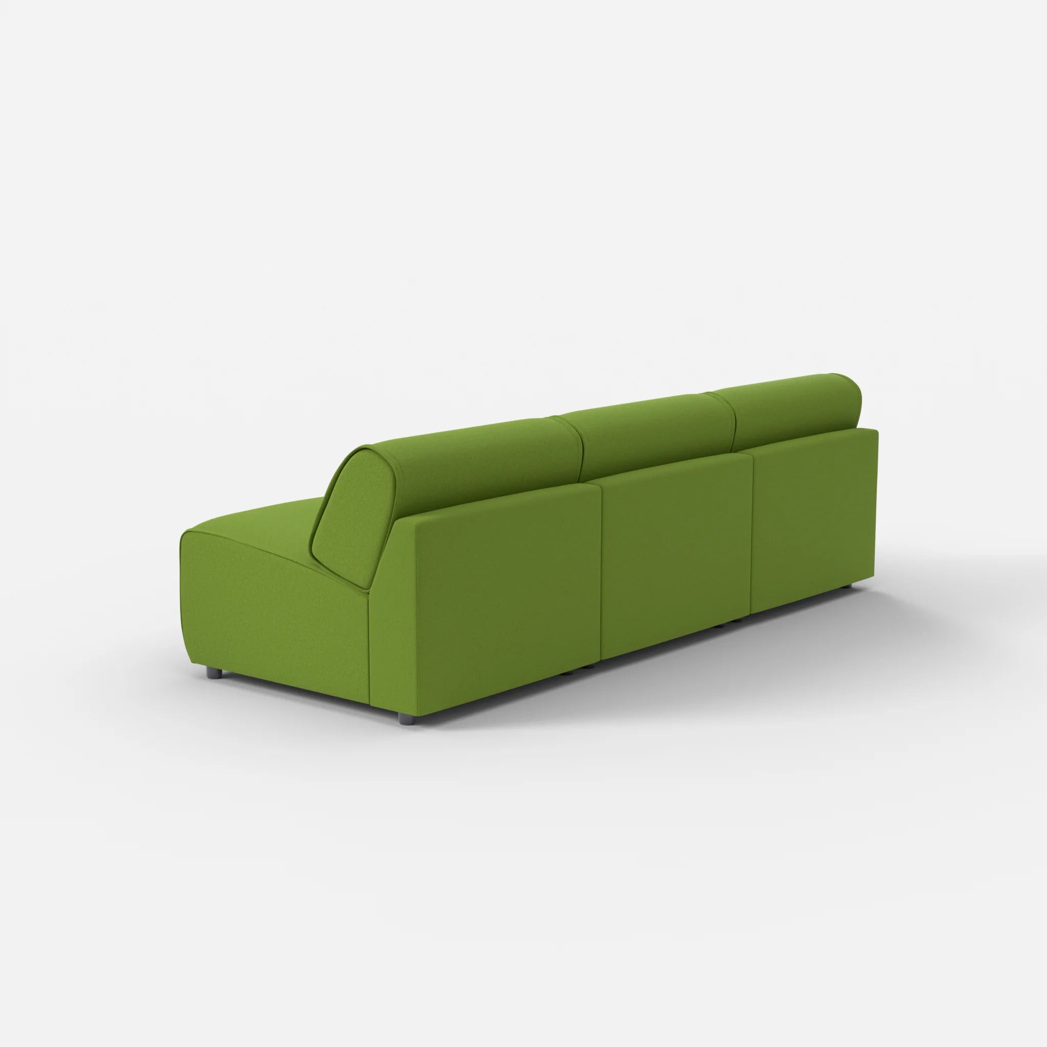 3 Sitzer Sofa Belleform ohne Armlehne 2 dama0027 in Grün von hinten