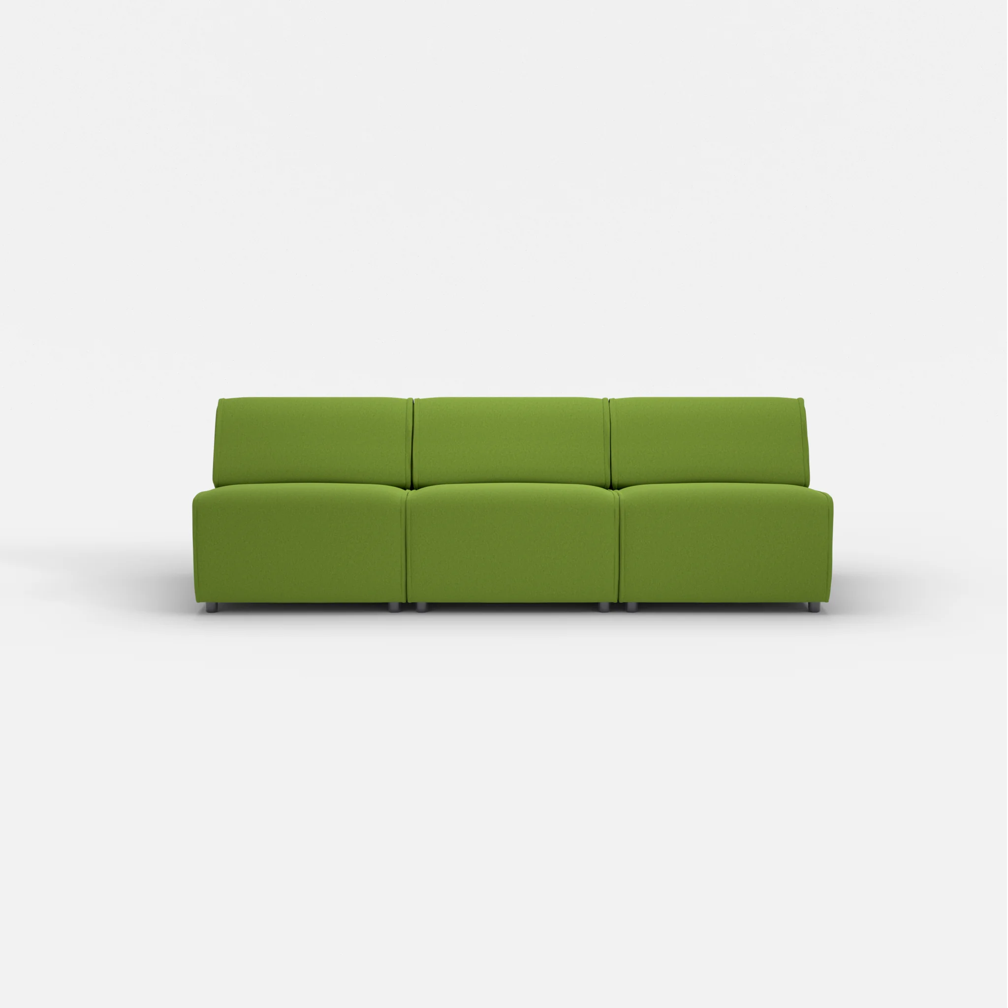 3 Sitzer Sofa Belleform ohne Armlehne 2 dama0027 in Grün von vorne