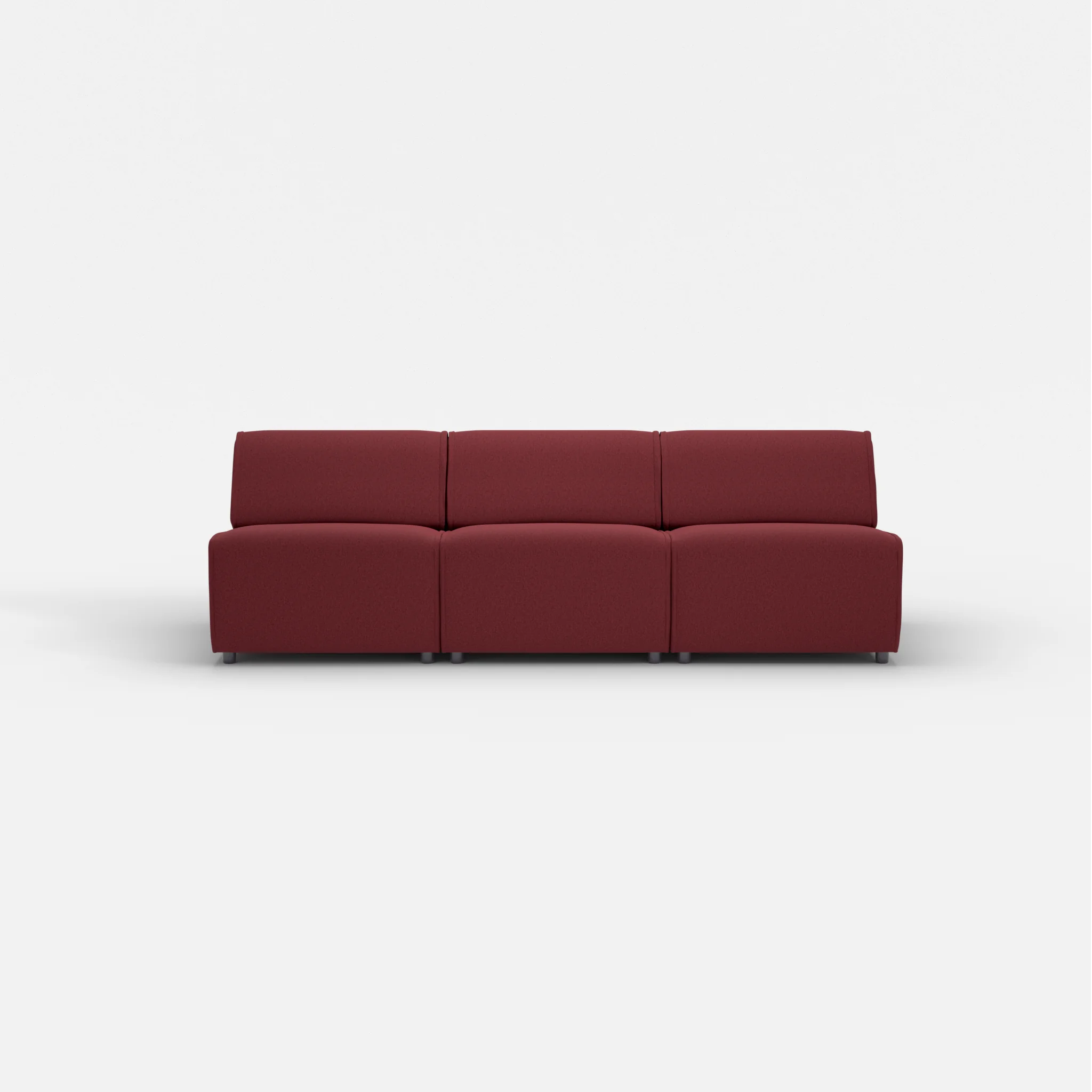 3 Sitzer Sofa Belleform ohne Armlehne 2 dama0034 in Bordeaux von vorne